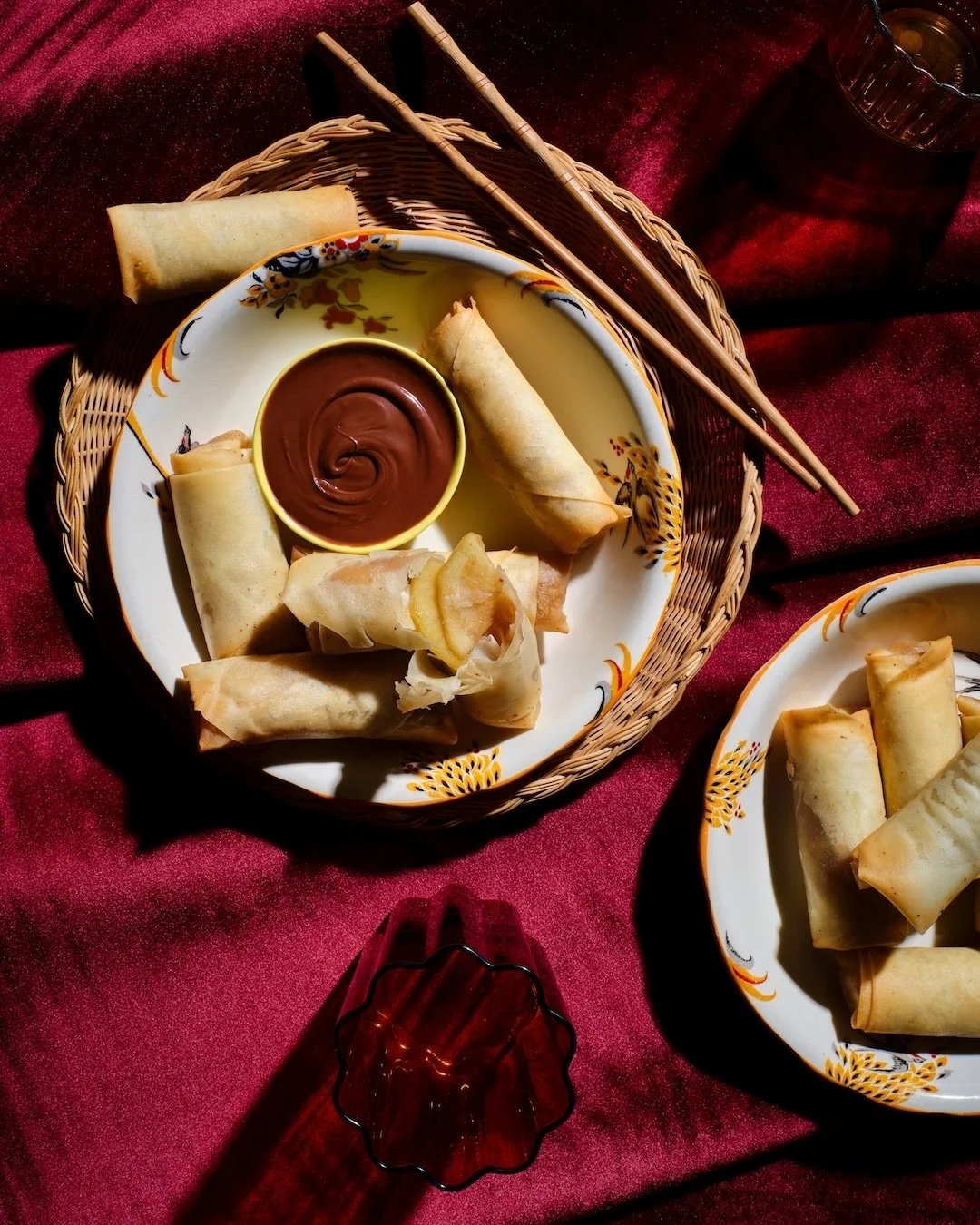 Apple Pie Spring Rolls with Nutella