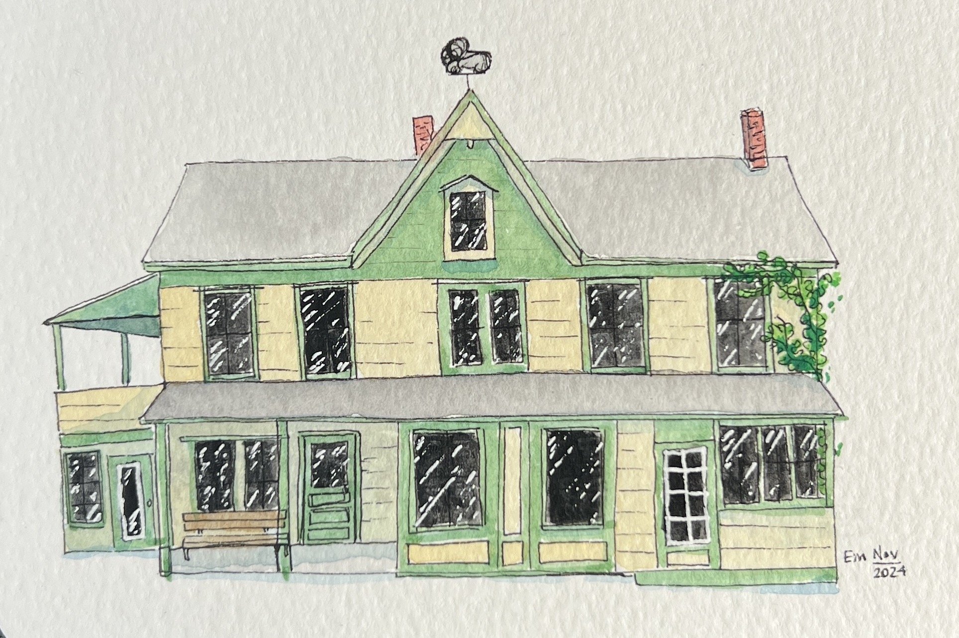 The Gunks Gaming Guild, the hear and pulse of New Paltz 

Location: New Paltz | NY | USA

Materials: TwoHands Pigment Liner | Sakura Koi Water Colors | Water color postcard