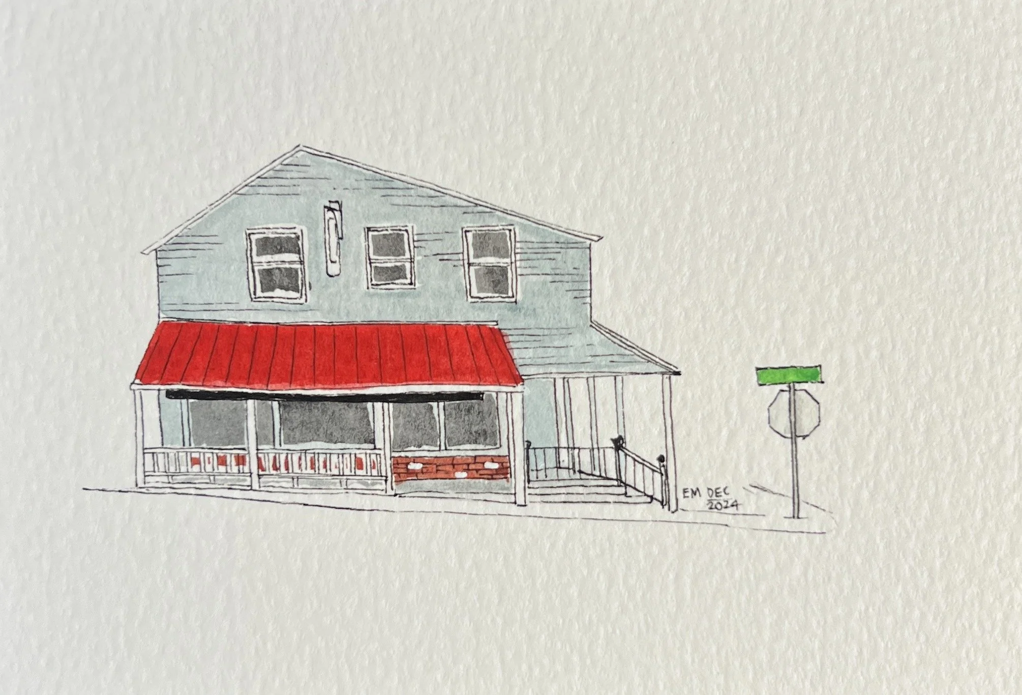 The deli

Location: New Paltz | NY | USA

Materials: TwoHands Pigment Liner | Sakura Koi Water Colors | Water color postcard