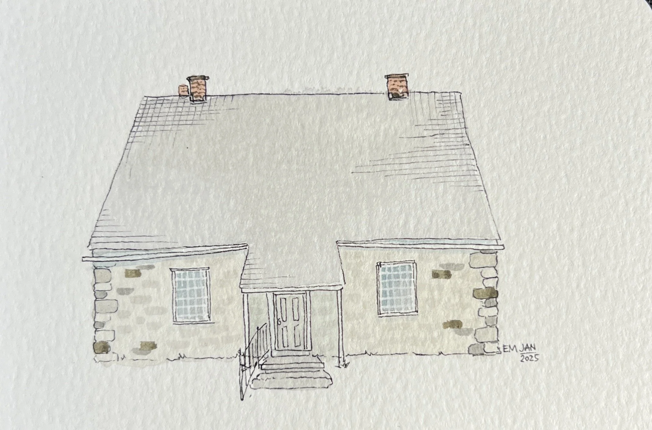 Hugenot Street

Location: New Paltz | NY | USA

Materials: TwoHands Pigment Liner | Sakura Koi Water Colors | Water color postcard