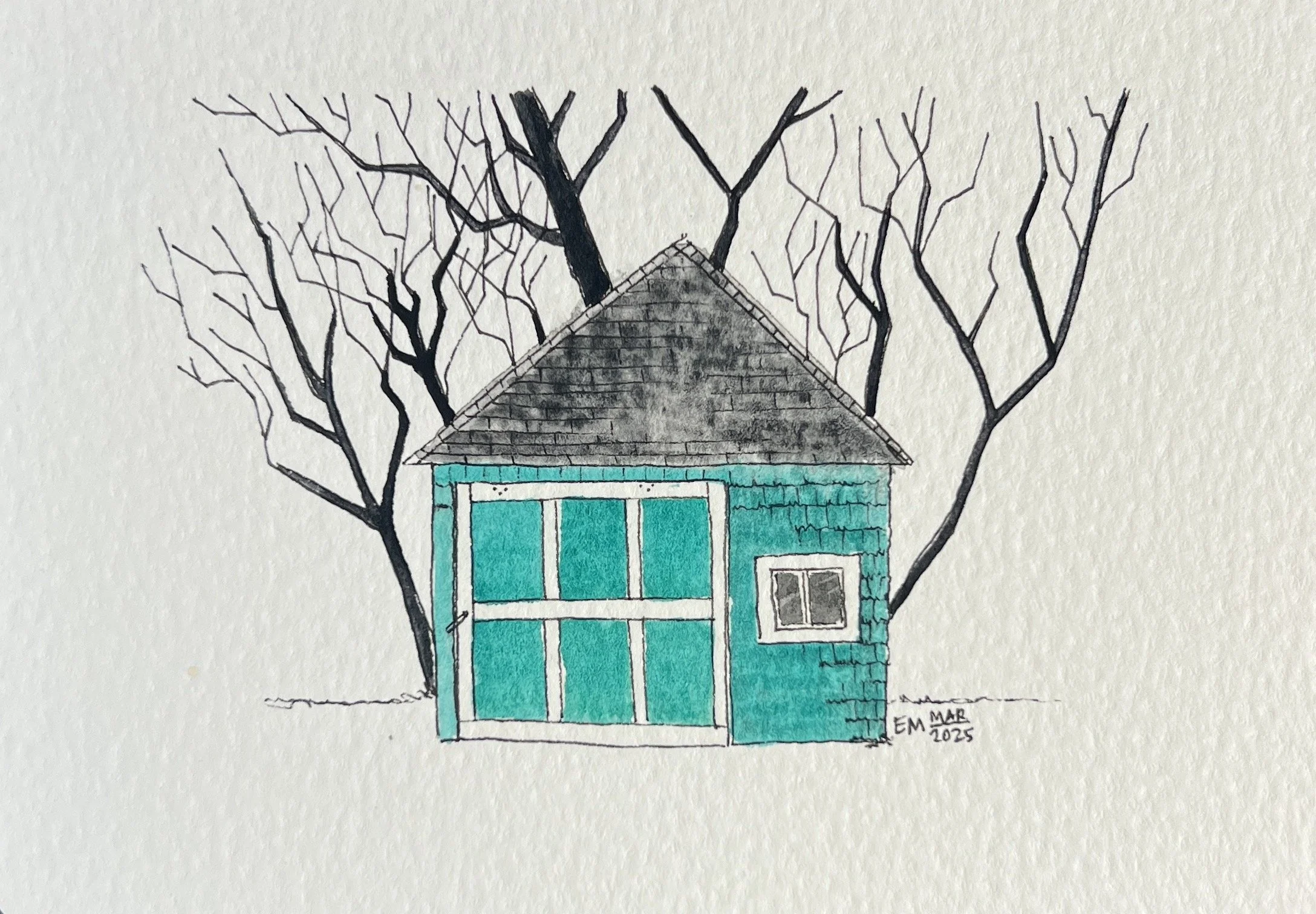 A lovely little garage

Location: New Paltz | NY | USA

Materials: TwoHands Pigment Liner | Sakura Koi Water Colors | Water color postcard
