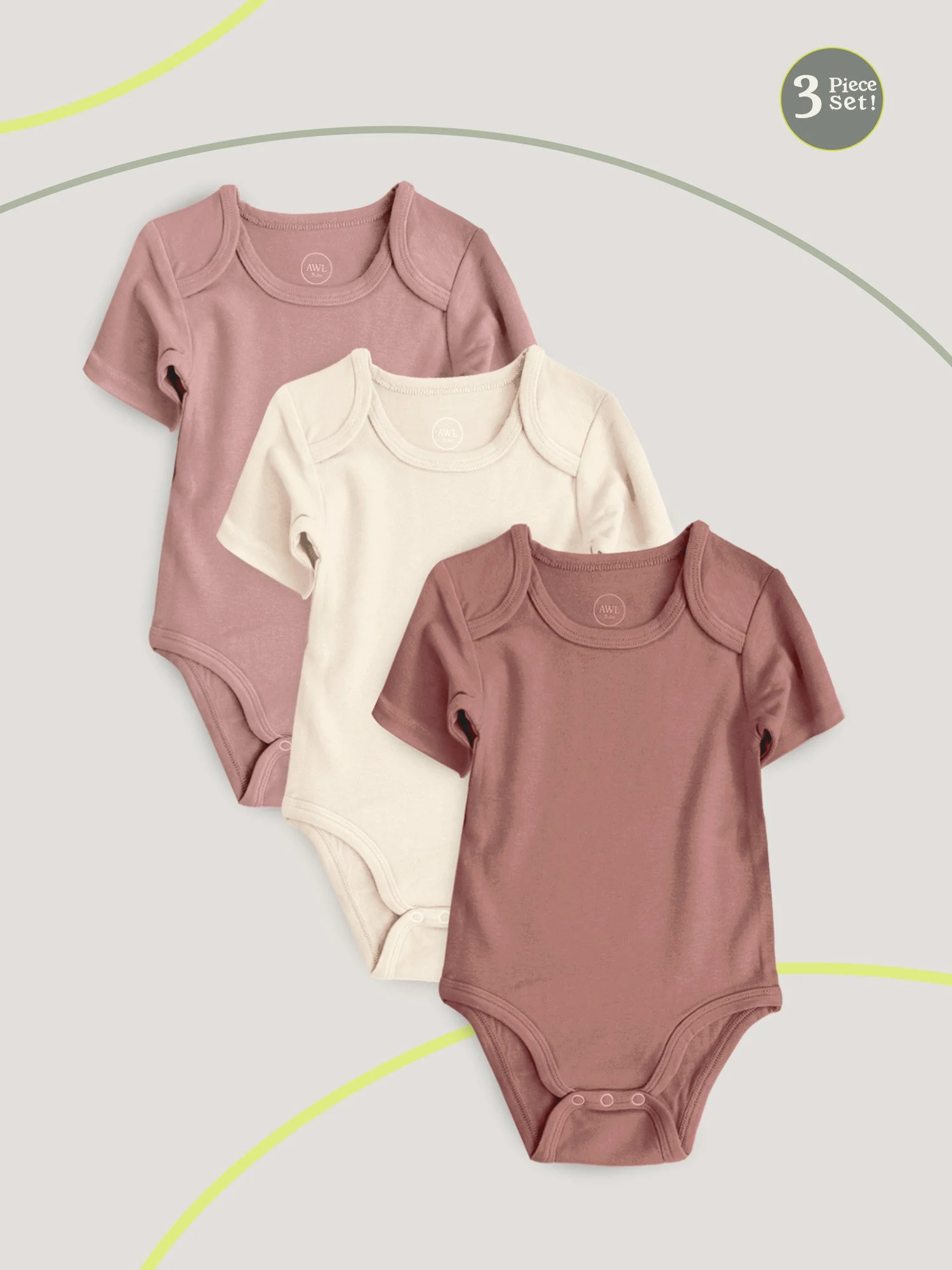 Short Sleeve Bodysuit 3 Pack