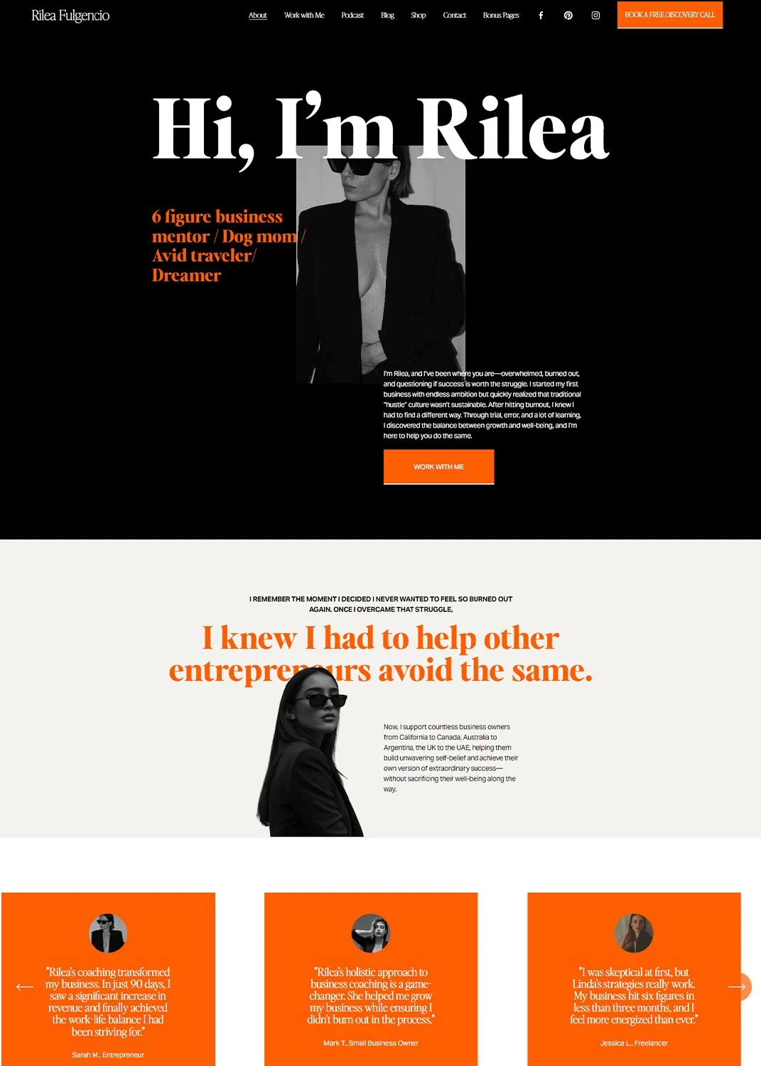 Orange Bold Squarespace Template