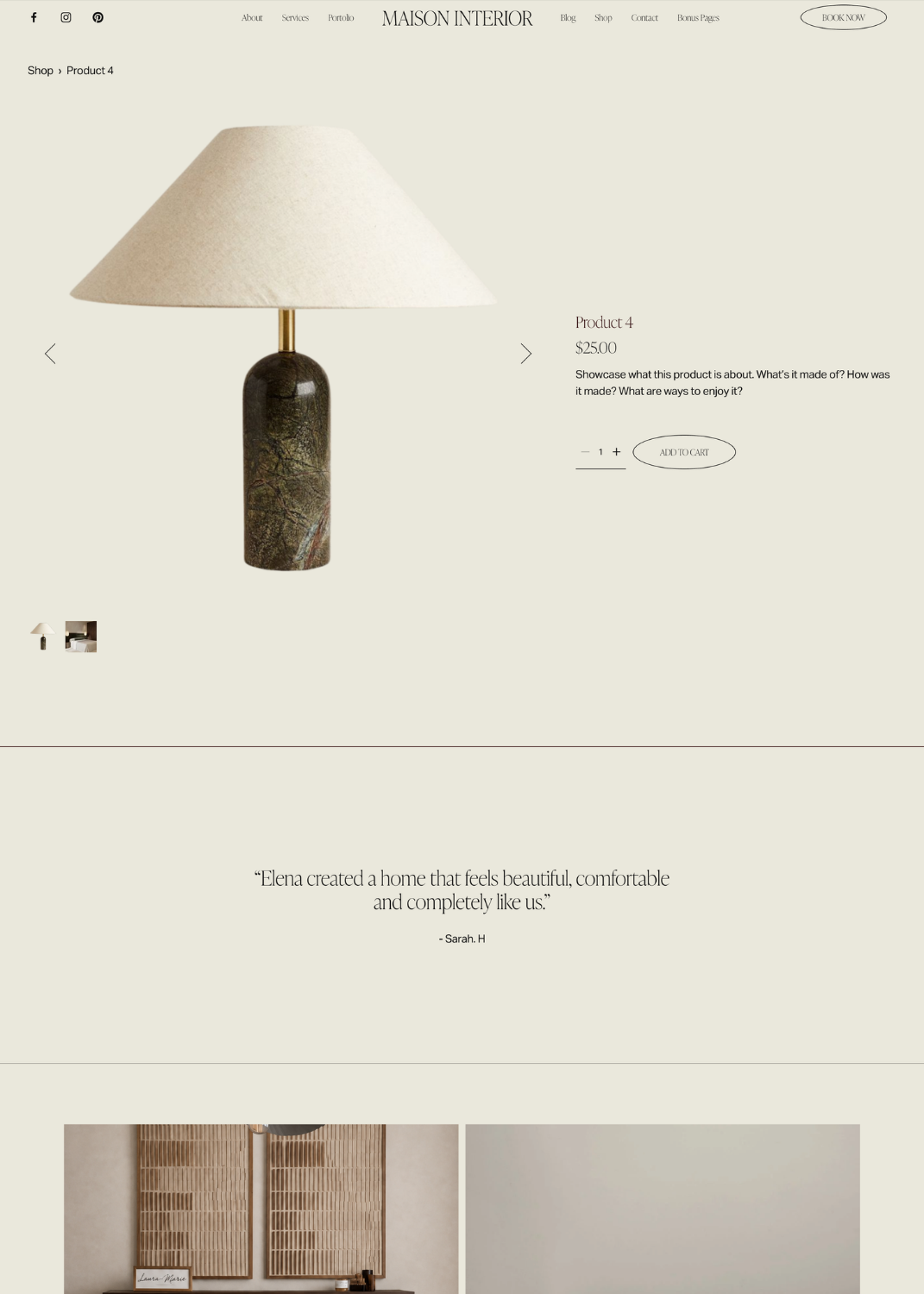 Premium Squarespace Template for Interior Designers