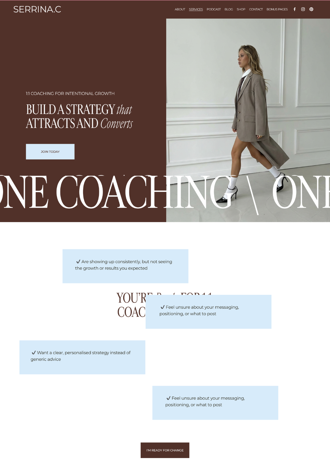 Squarespace Template for coaches