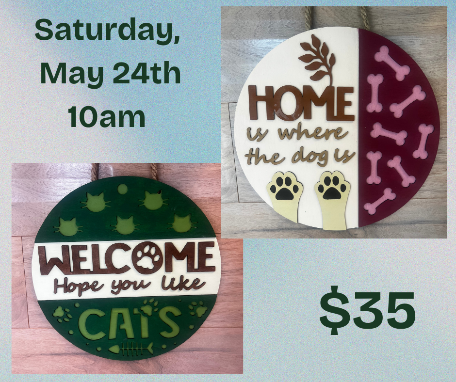 Pet Themed Door Sign Workshop