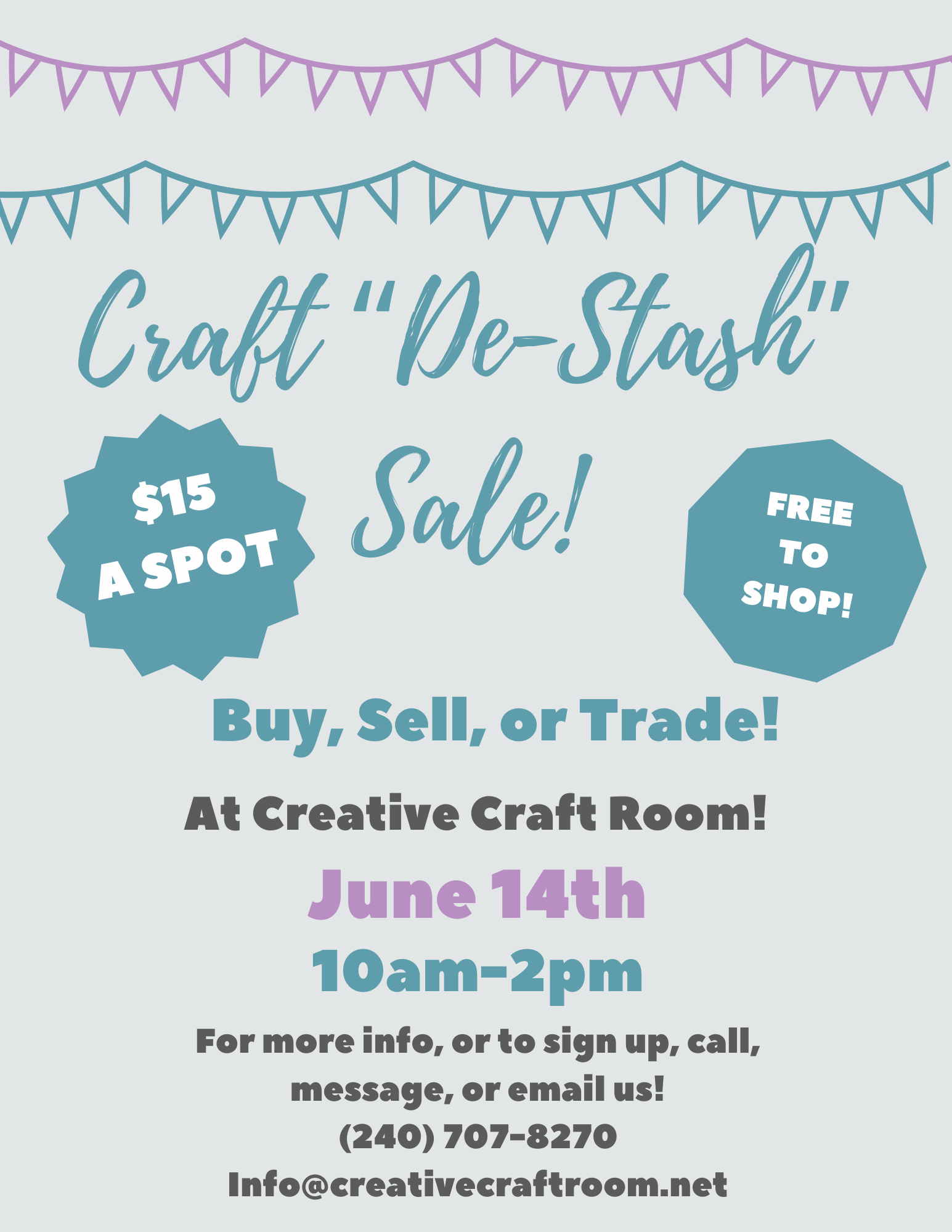 Craft “De-Stash” Sale