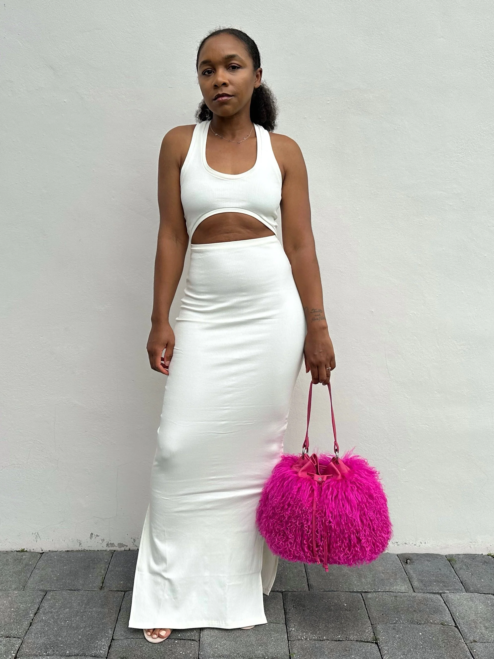 Fitted Maxi Dress w/Cut-Out