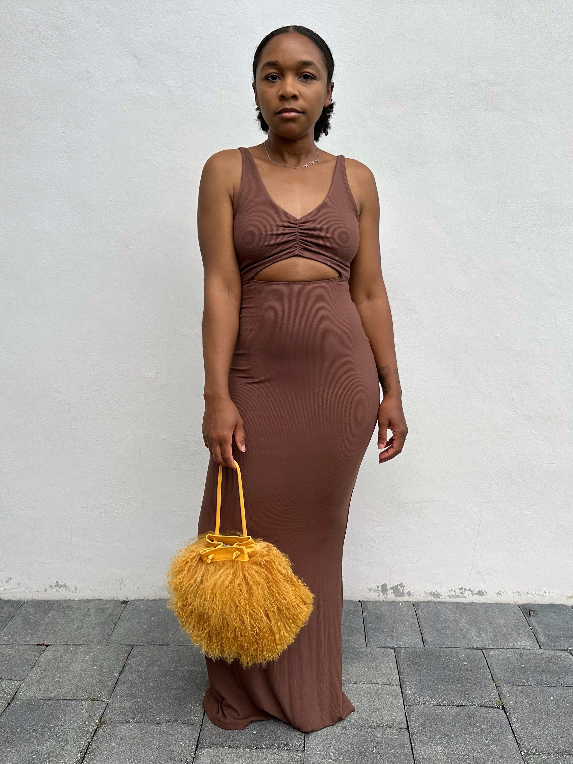 Ribbed Dress w/Cut-Out