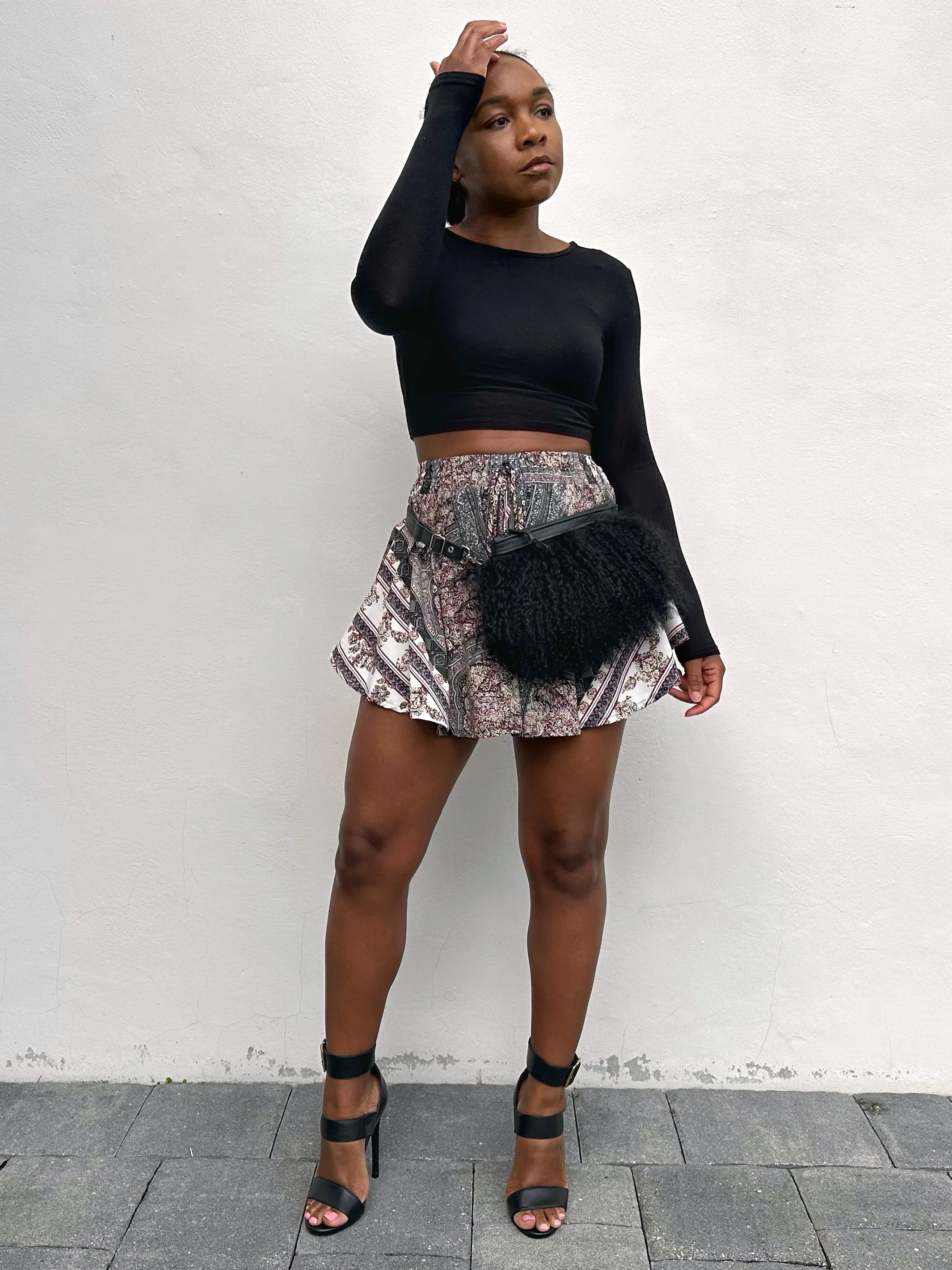 A Crop Top w/High Waisted Shorts