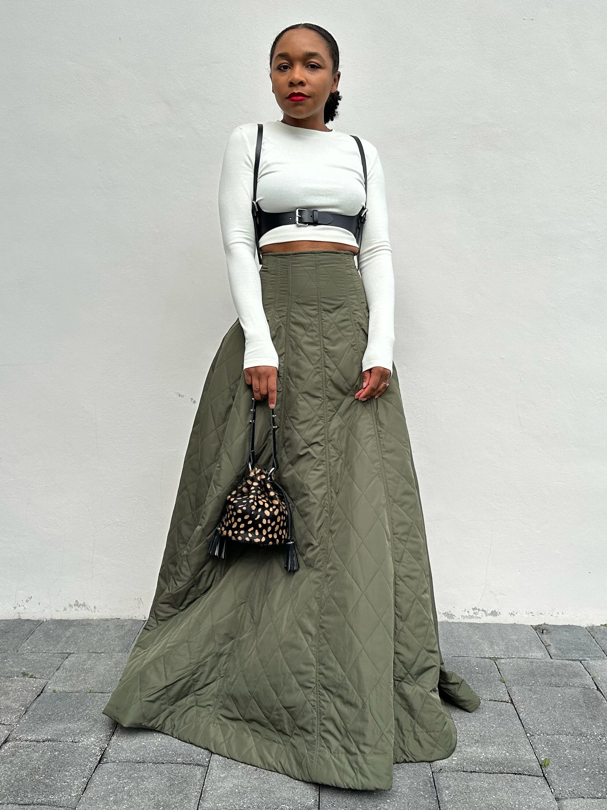Quilted Maxi Skirt, Crop Top &amp; A Harness