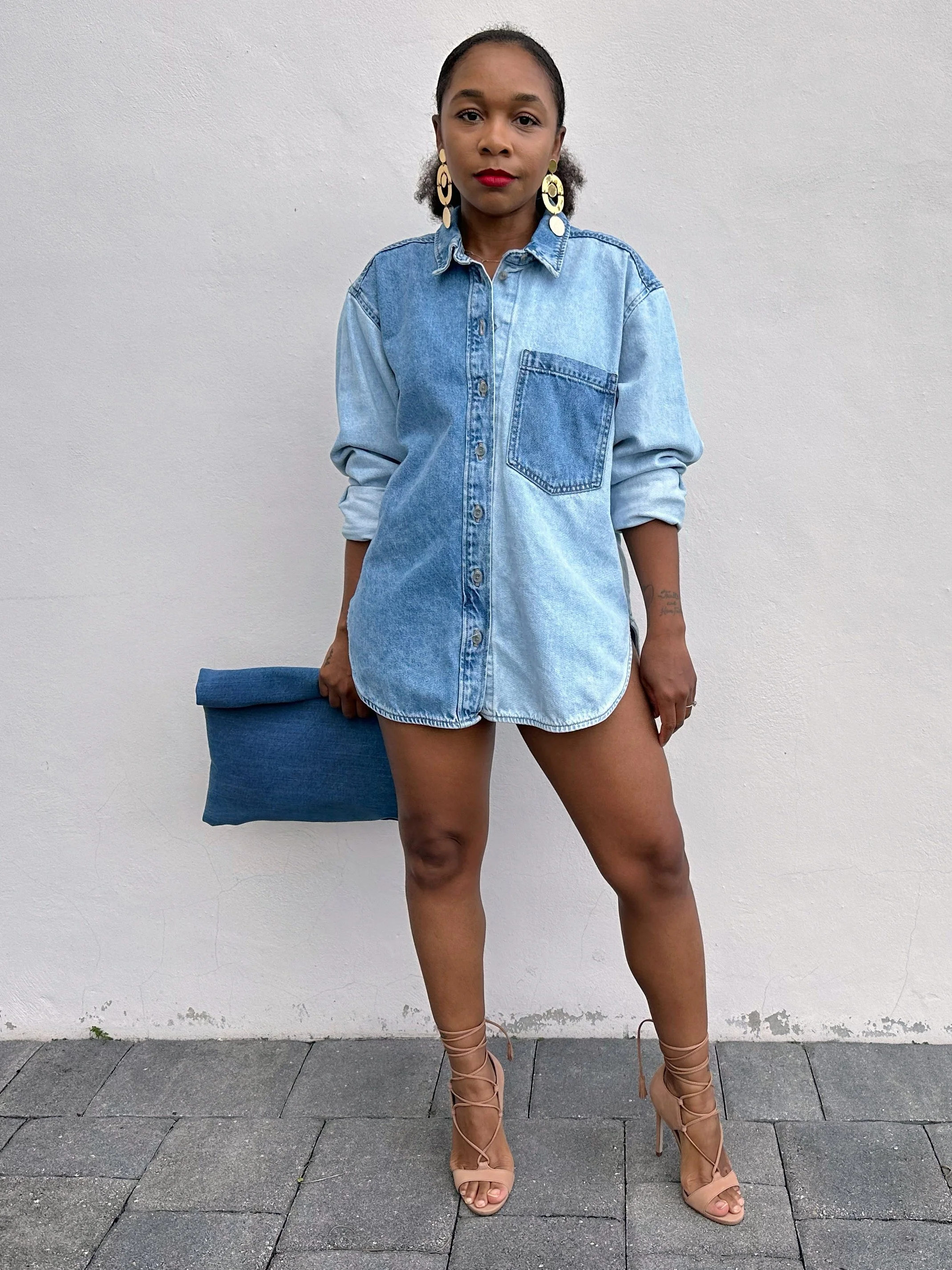 Denim Shirt As A Dress