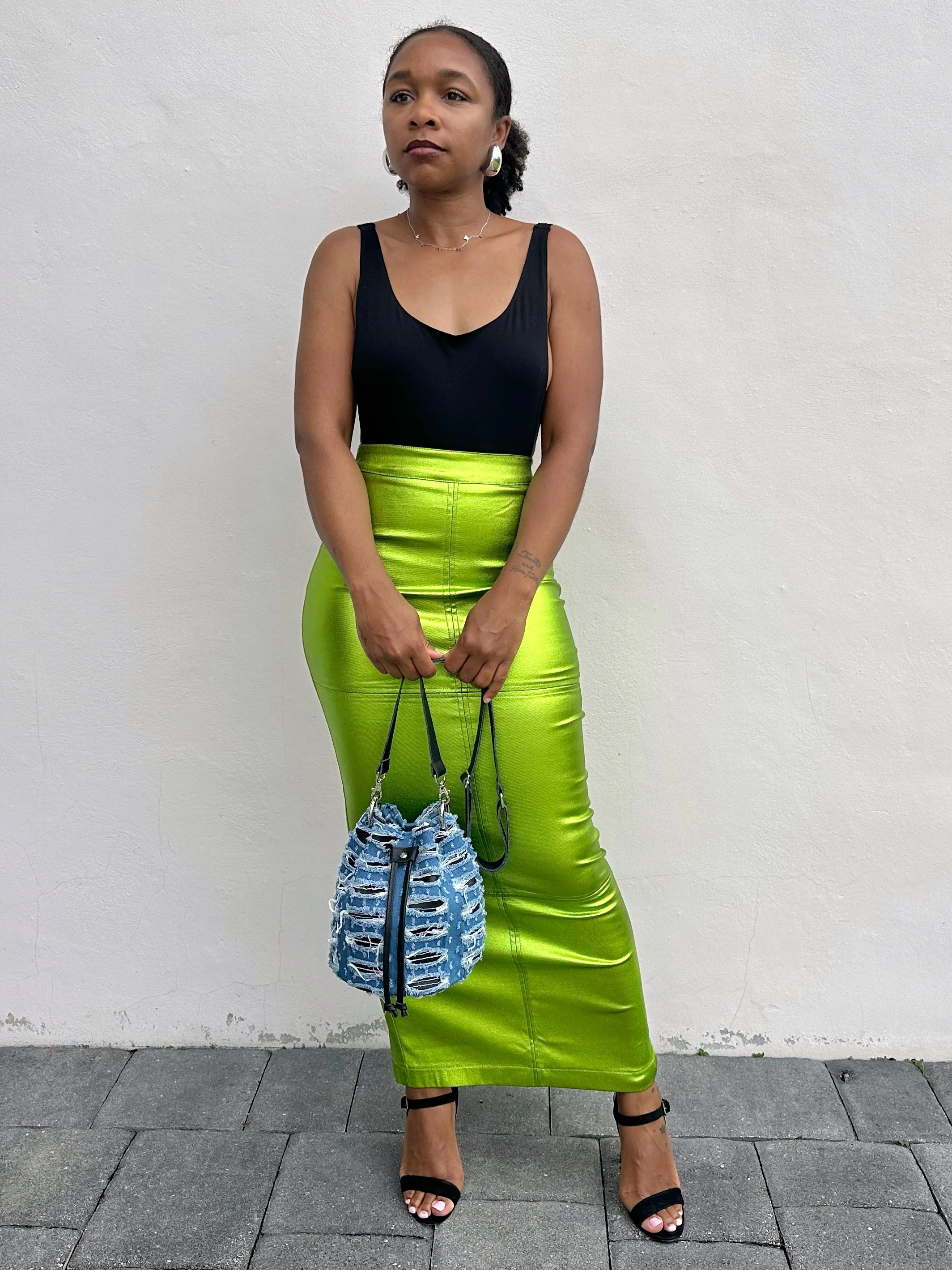 Metallic Pencil Skirt &amp; A Bodysuit