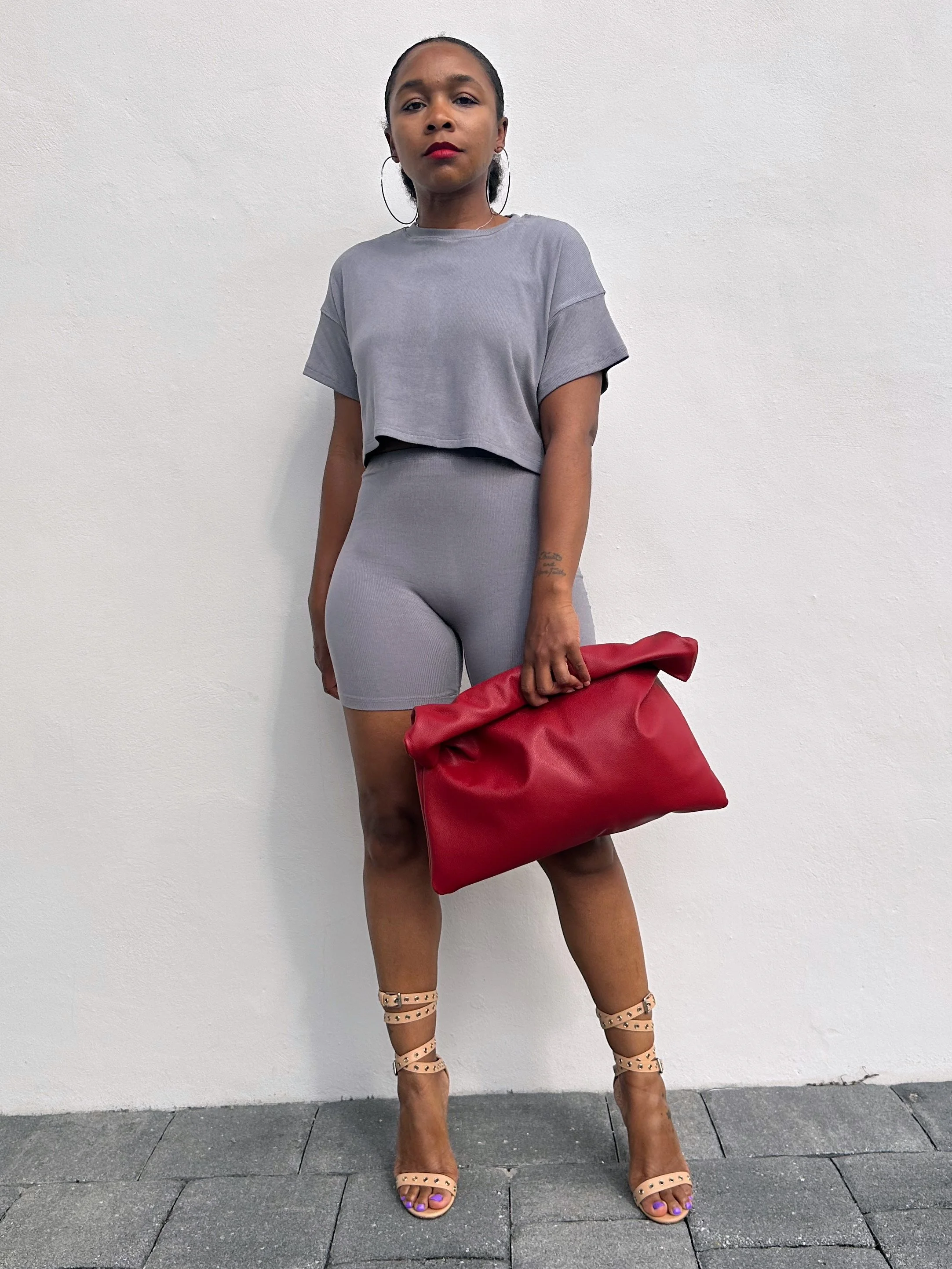 Biker Shorts &amp; Crop Top Set