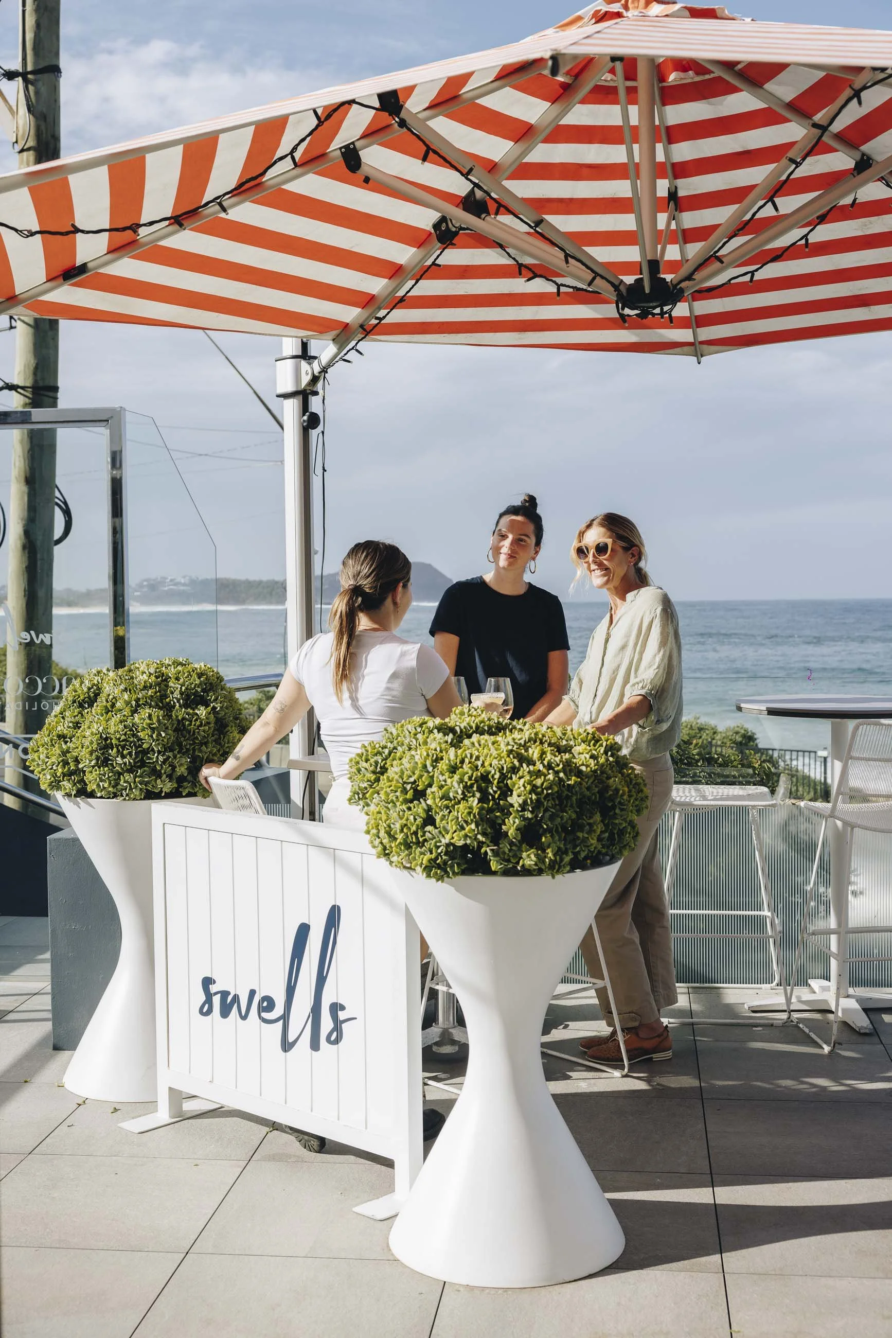 Business meeting lunch at beachfront restaurant in Terrigal