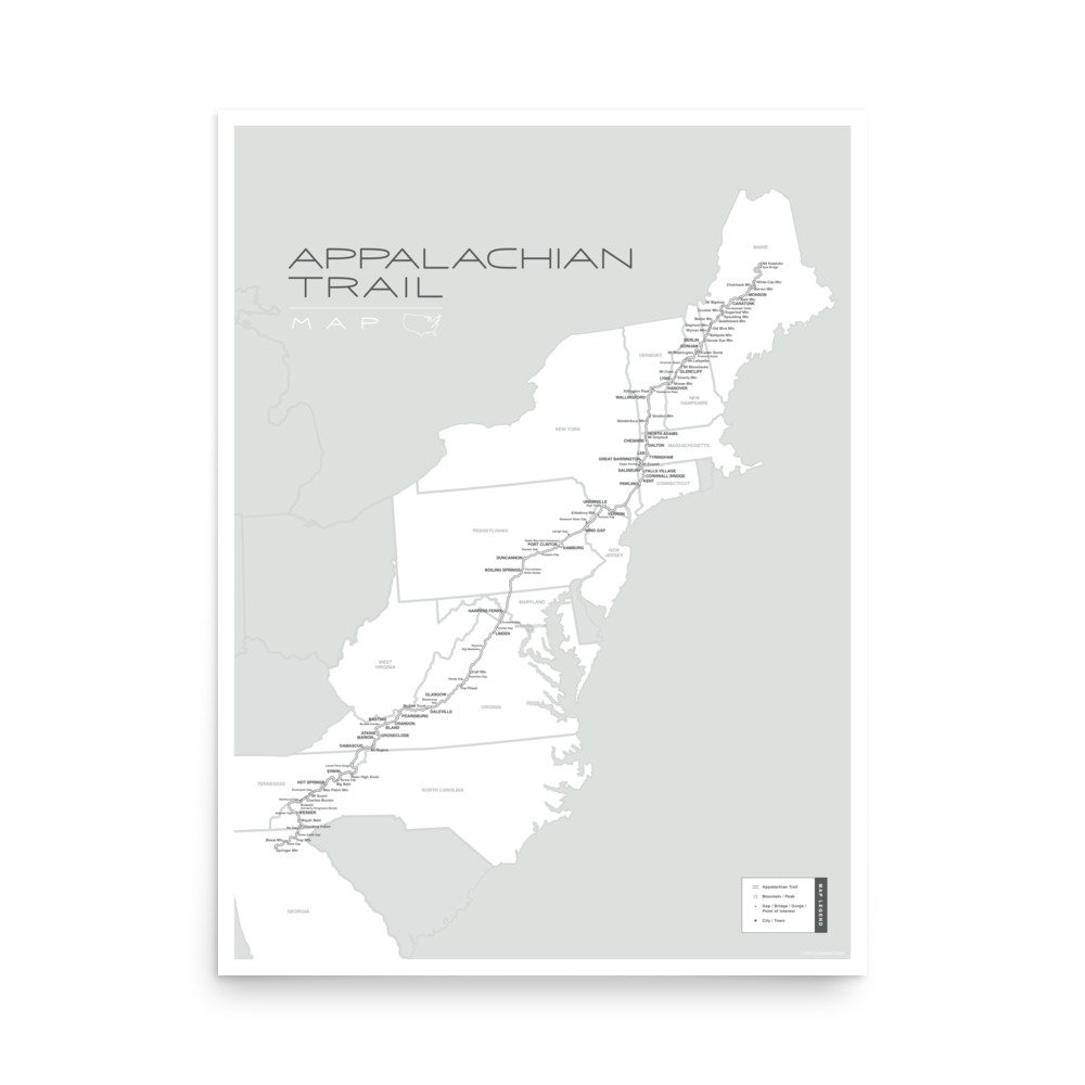 Appalachian Trail - Hike & Fill Map 18x24