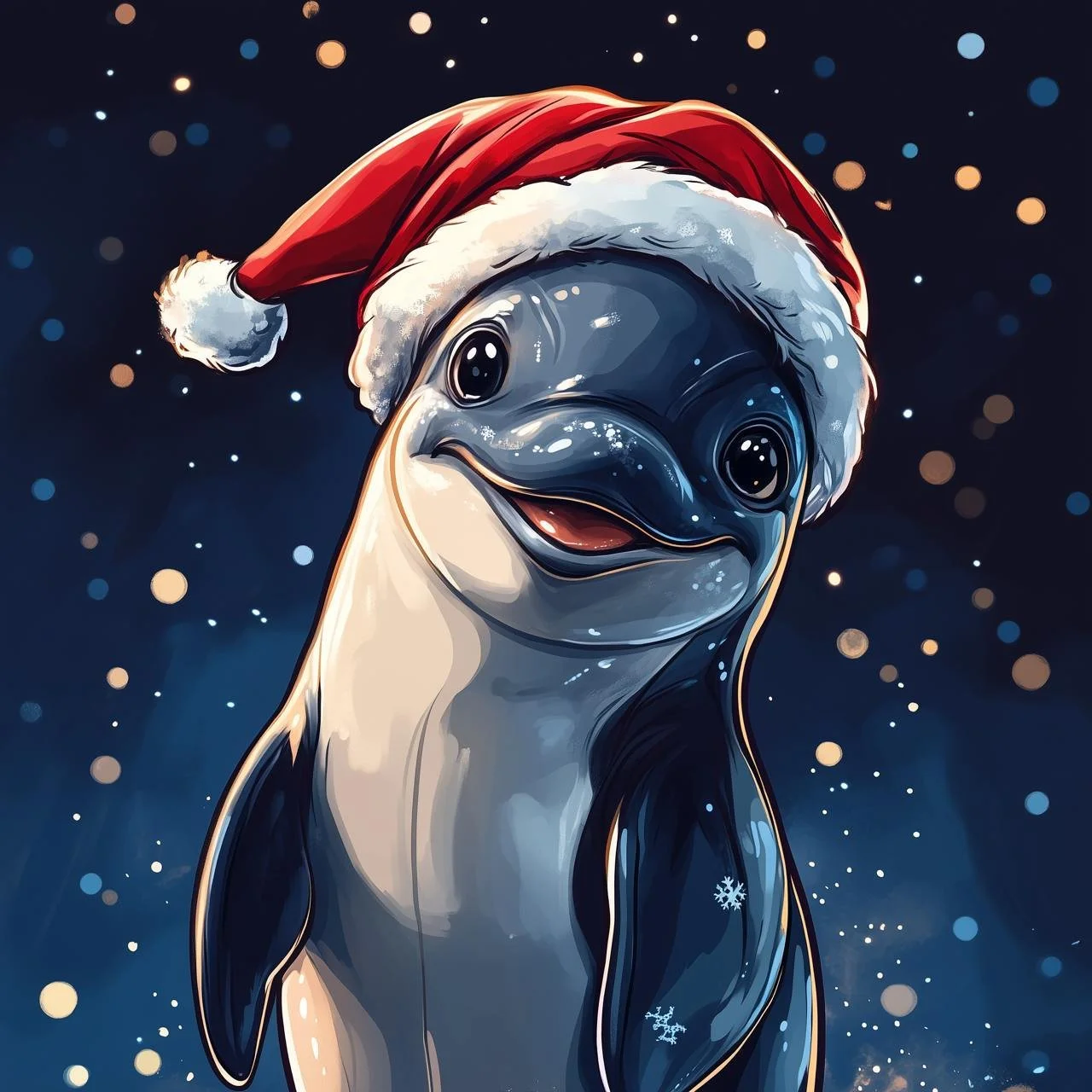 Smiling Dolphin $miharu Token Merry Christmas