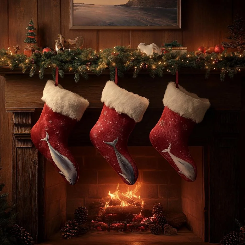 Smiling Dolphin Miharu Token Christmas Socks