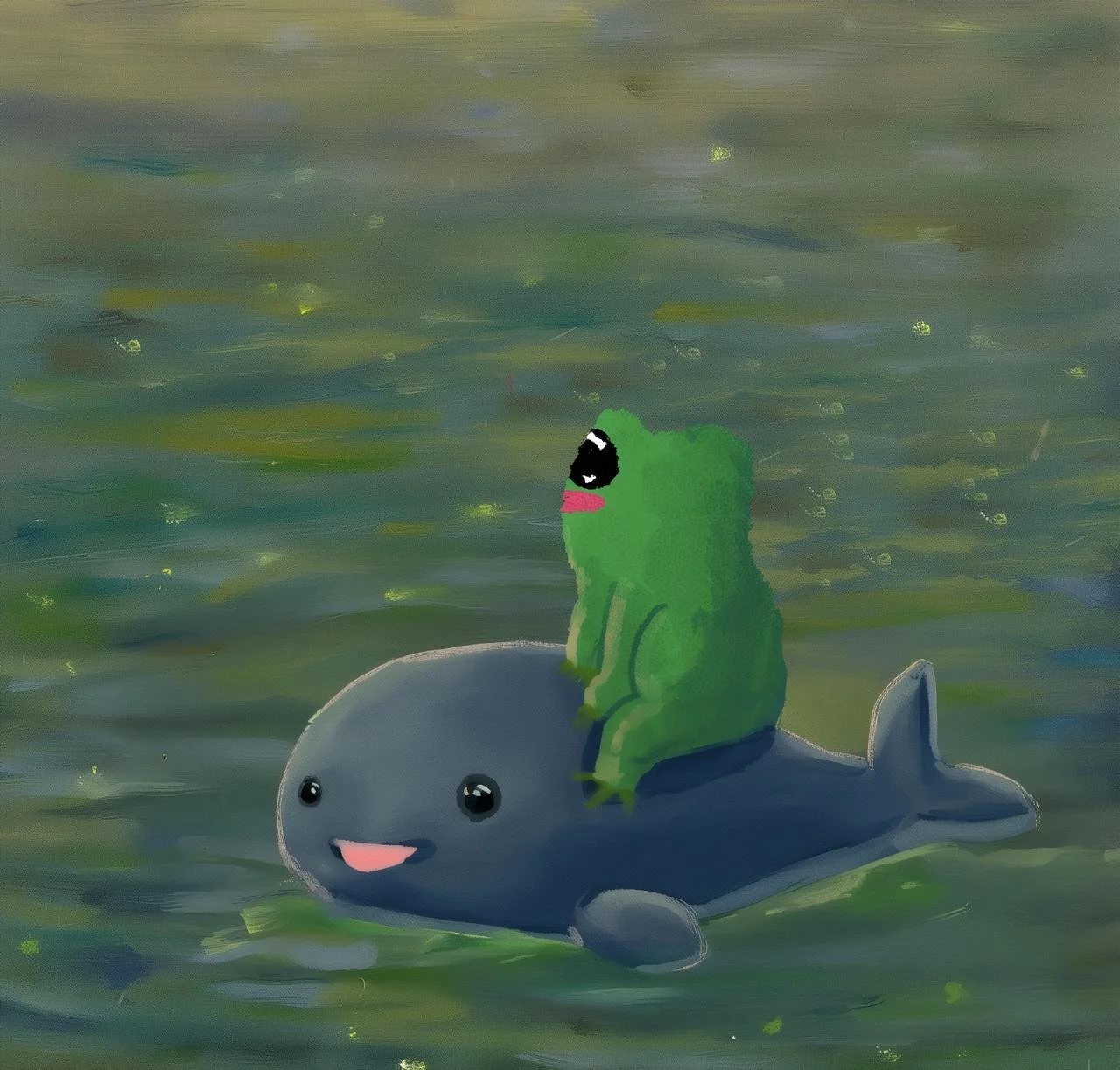 Smiling Dolphin Miharu Token and FWOG swimming