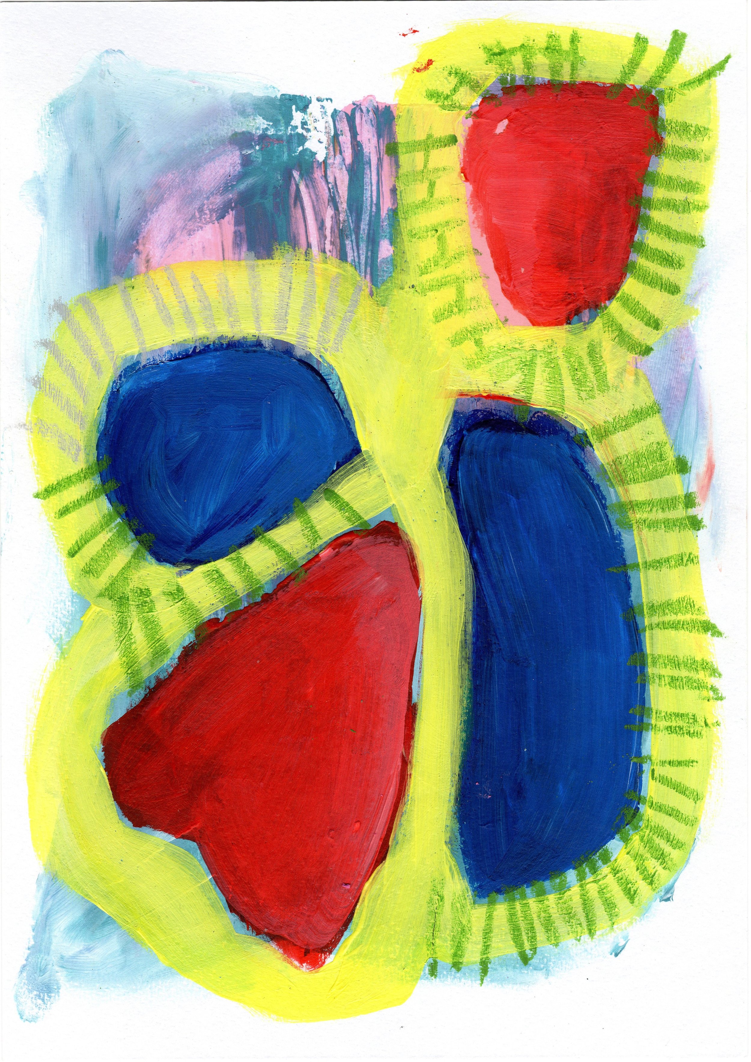 Acrylic and oil pastel on paper
14.8 x 21cm
2025