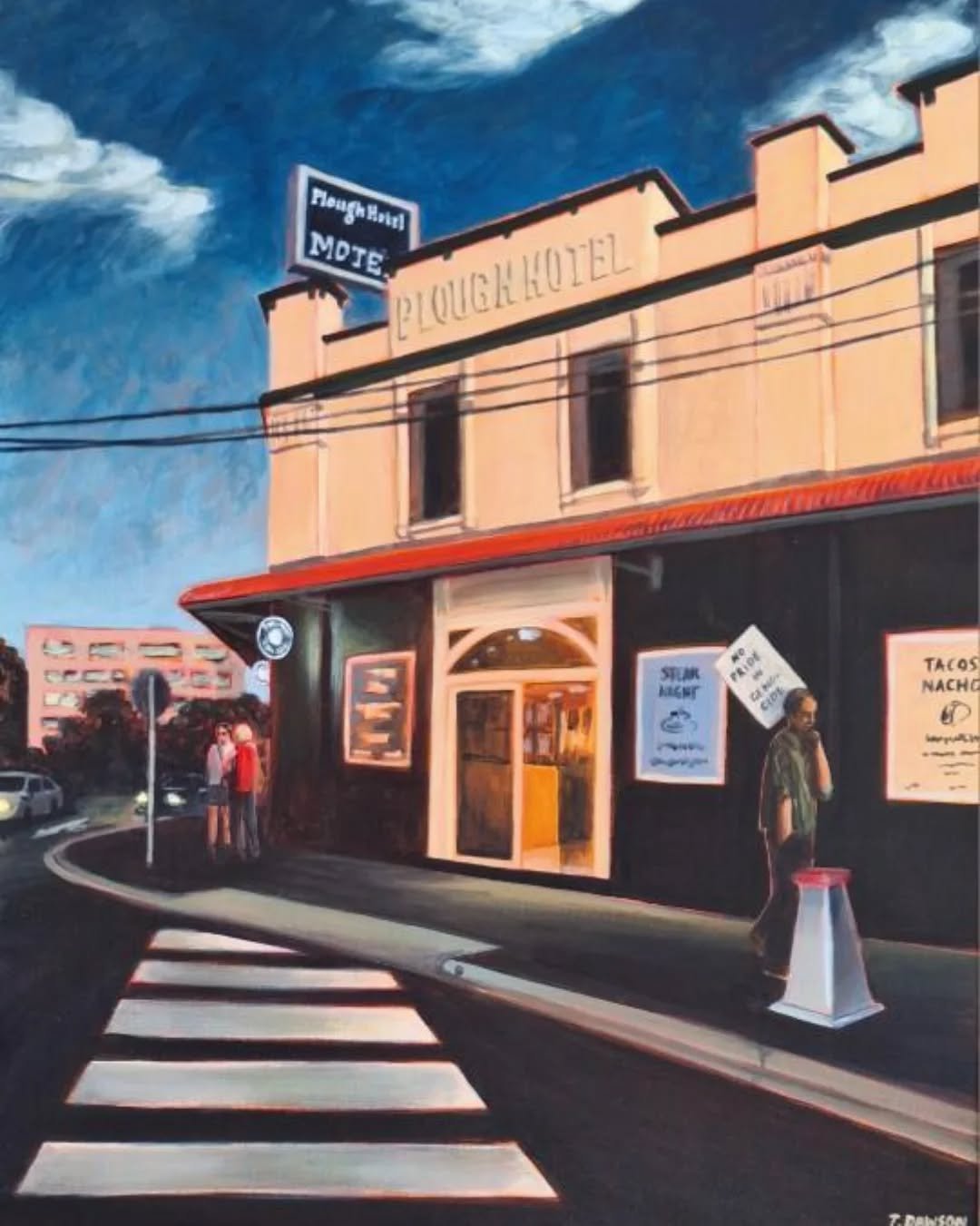 A repost from @tdawsonart 🕊️

This was not intentional timing, but this week is national reconciliation week, and this painting from my show is of a man I saw walking through the streets, post march, with a sign that read 'no pride in genocide'. Nev