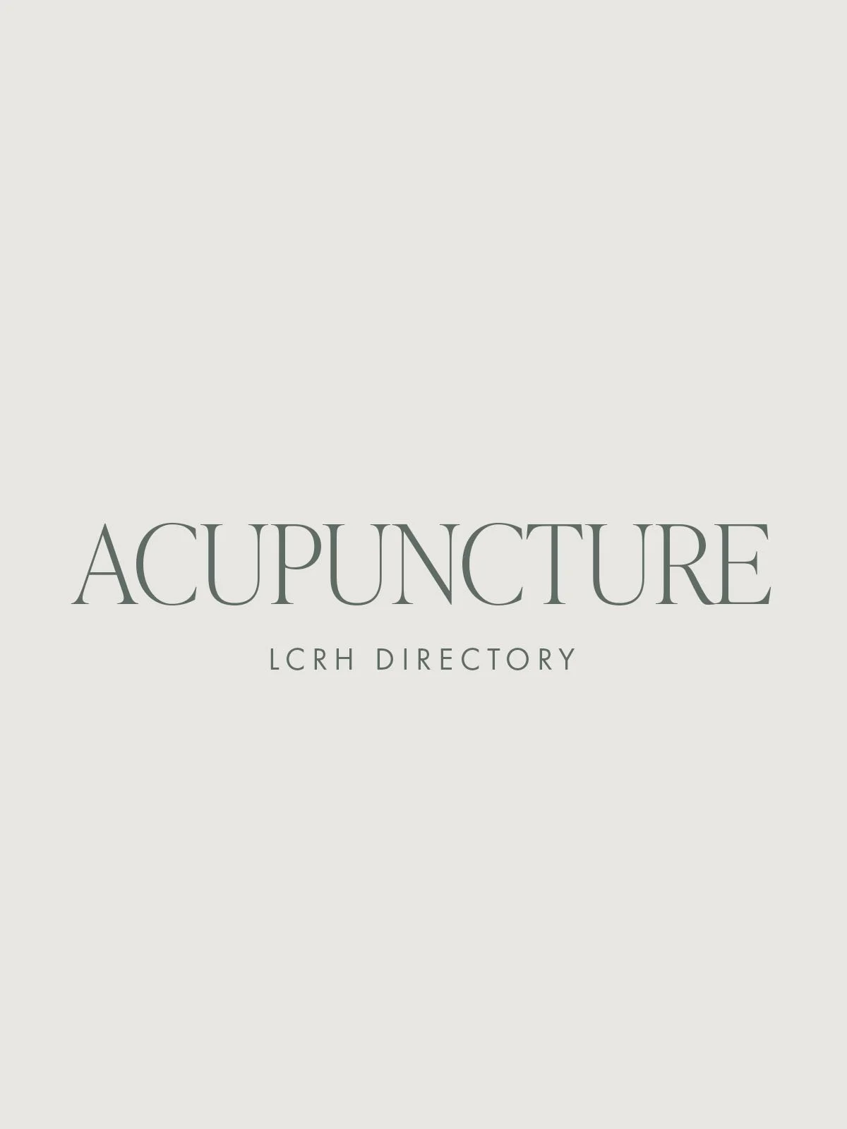LCRH Partner Directory: Accupuncture