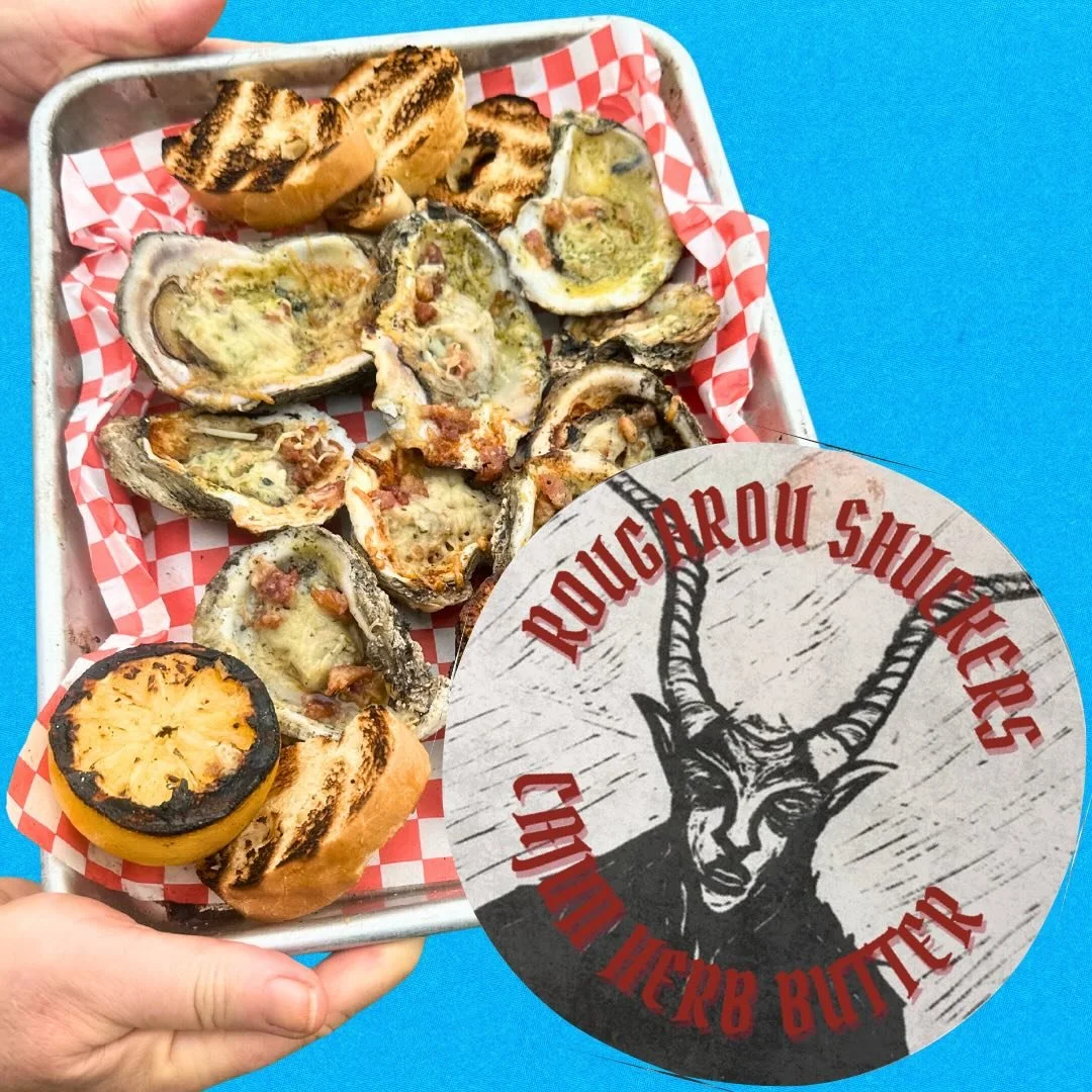 ROUGAROU BUTTER!!! we bringing some to purchase at the request of the people!!!! for your favorite seafood or slap on top of a steak. i like using it in a spicy crab linguine 😳 . come ask us about it and have some samples 
back at @petesirishchanne