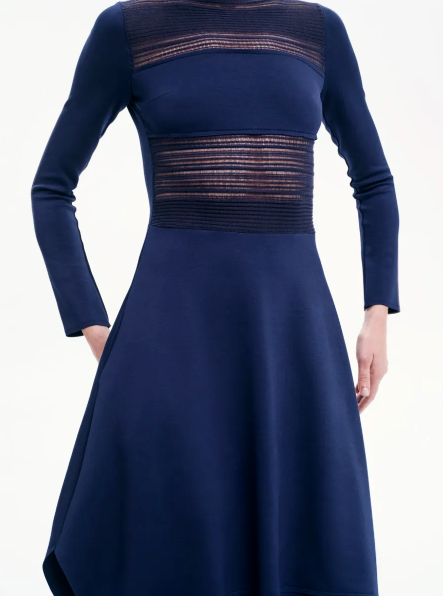Dual Fabric Midi Dress – Enosis
