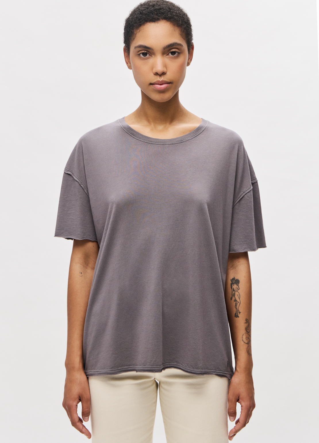 Oversized T-Shirt with Raw Cut Edges