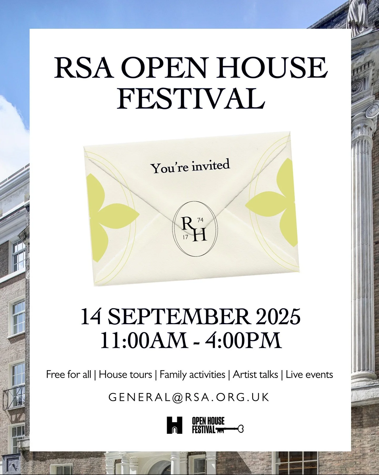 See you at the @rsahouse Open House Festival! 🎨 On Sunday 14th September I’ll be painting live at the Royal Society of Arts from 11am to 1pm, around my urban London series in the Dr Cross Room. 
I’ll be doing a demo on the use of colour