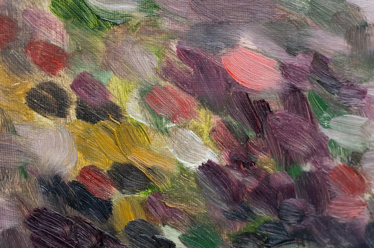 Seven impressionist oil paintings by Helena Traill gathered around the grand piano in the lobby of Loveday Belgravia.

Loveday Belgravia occupies a grand Georgian townhouse, where art and interior design are integral to the experience of care. Helena