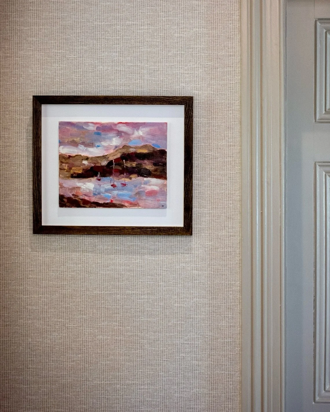 No. 163 plein air study now hangs in a clients home. The view towards their engagement spot in Lake Garda from 20 years before, captured in Kings Blue and Alizarin Crimson by Helena Traill. 

No. 163 Across the Lake, Lake Garda, Italy
Oil on Canvas B