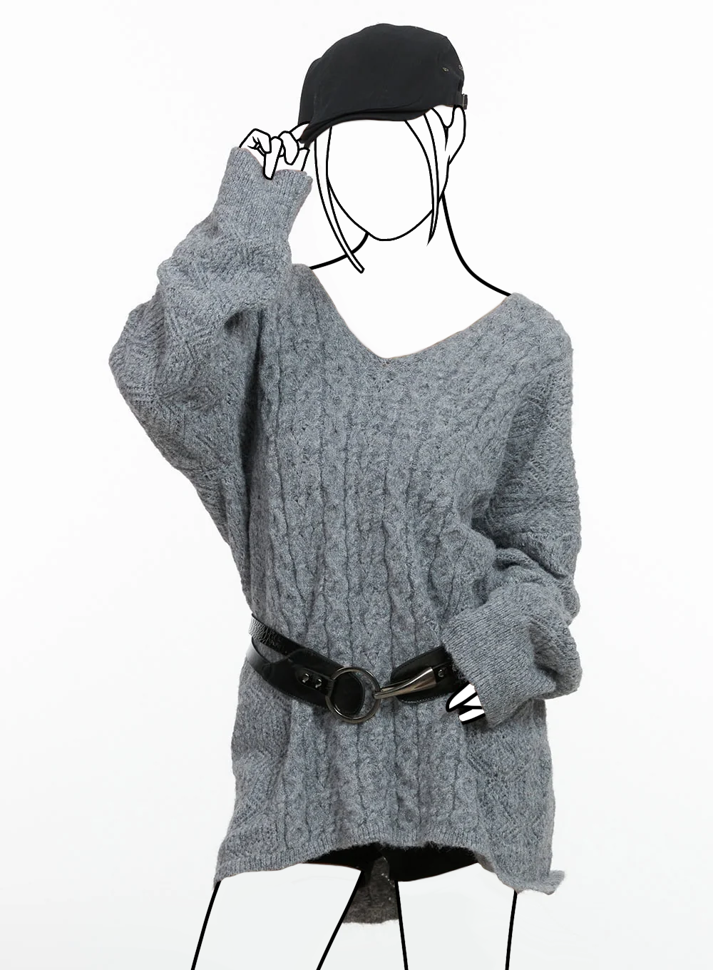 Pohodlné mini šaty z vrkočového úpletu