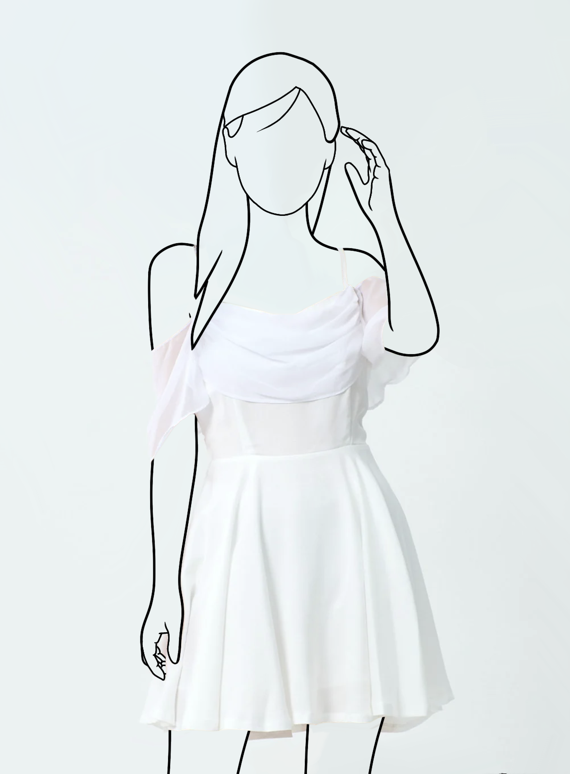 Mini šaty s odhalenými ramenami