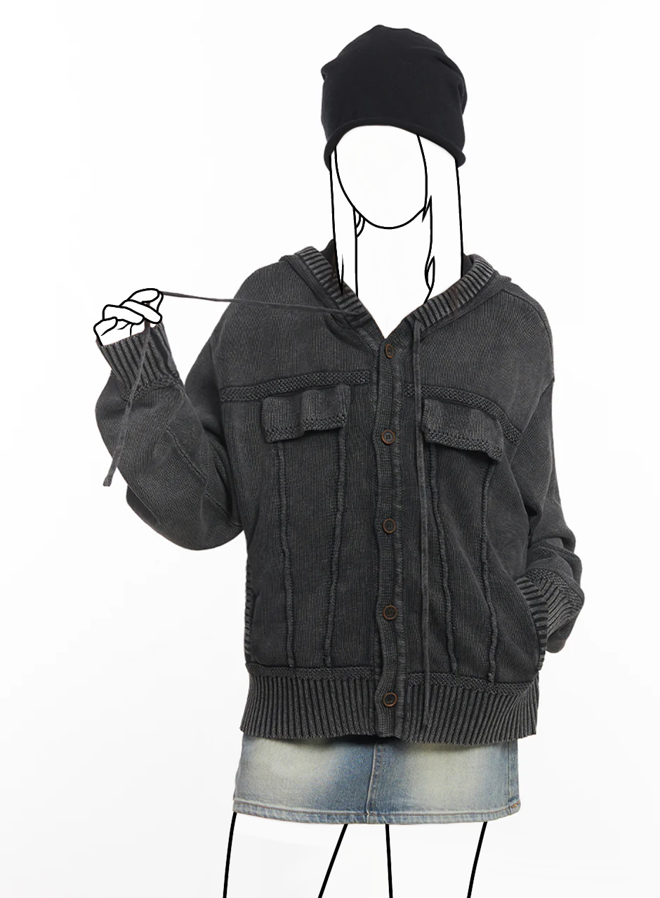 Oversize kardigán s kapucňou