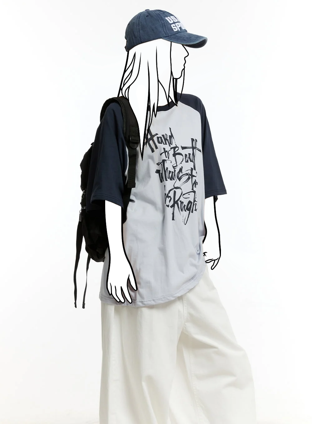 Oversize bavlnený raglánový top