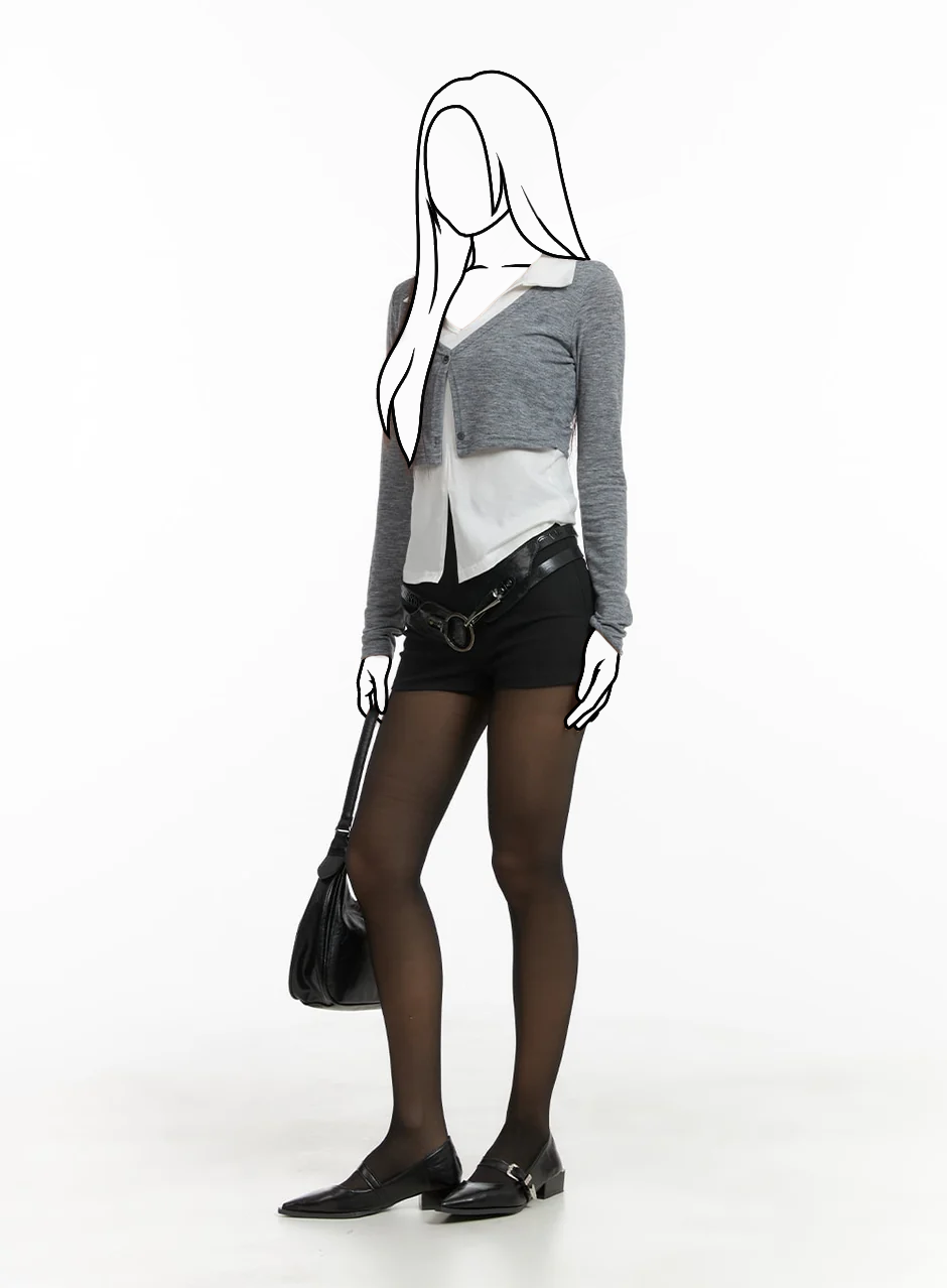 Slim fit šortky s vysokým pásom