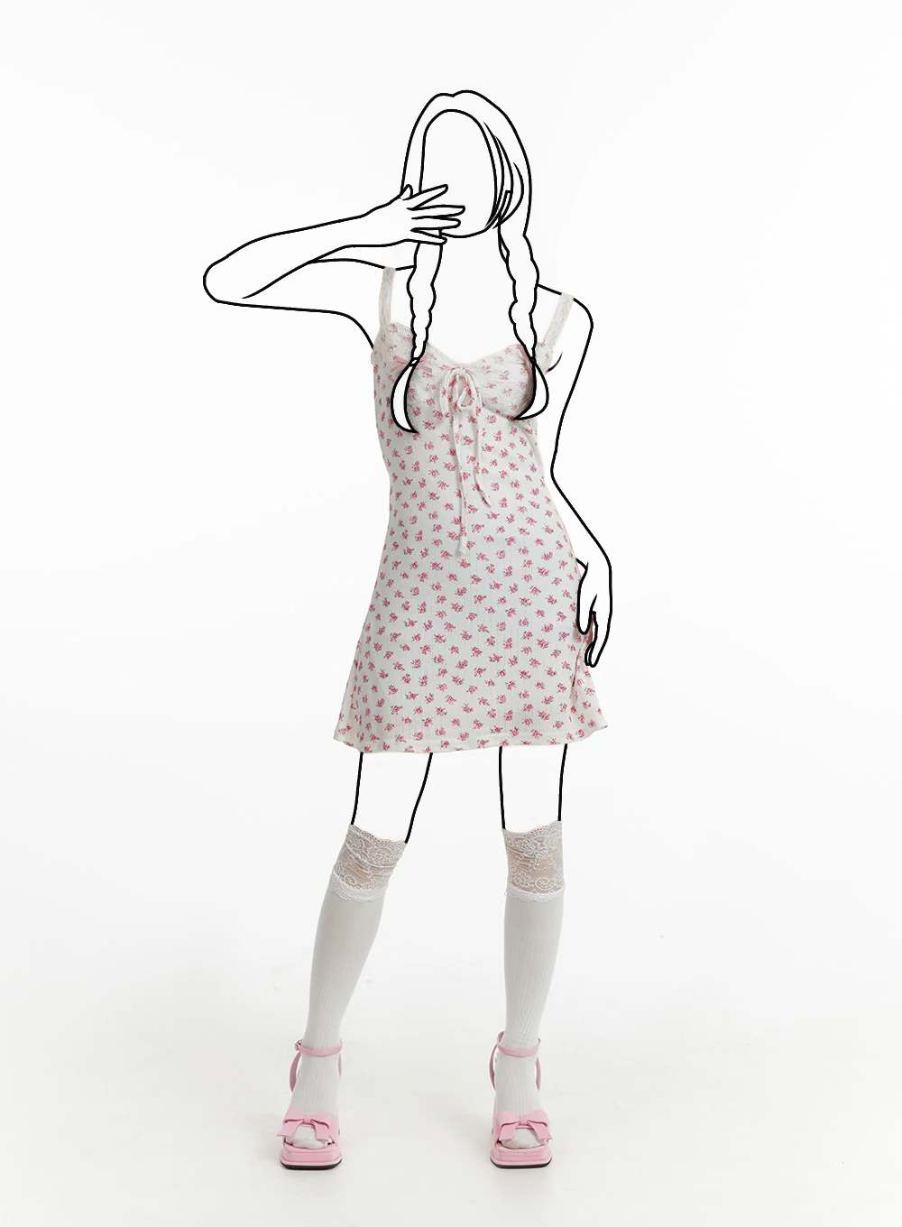 Mini šaty s kvetinovým vzorom a srdiečkovým výstrihom