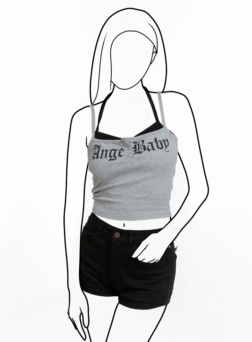 Vrstvený crop halter top