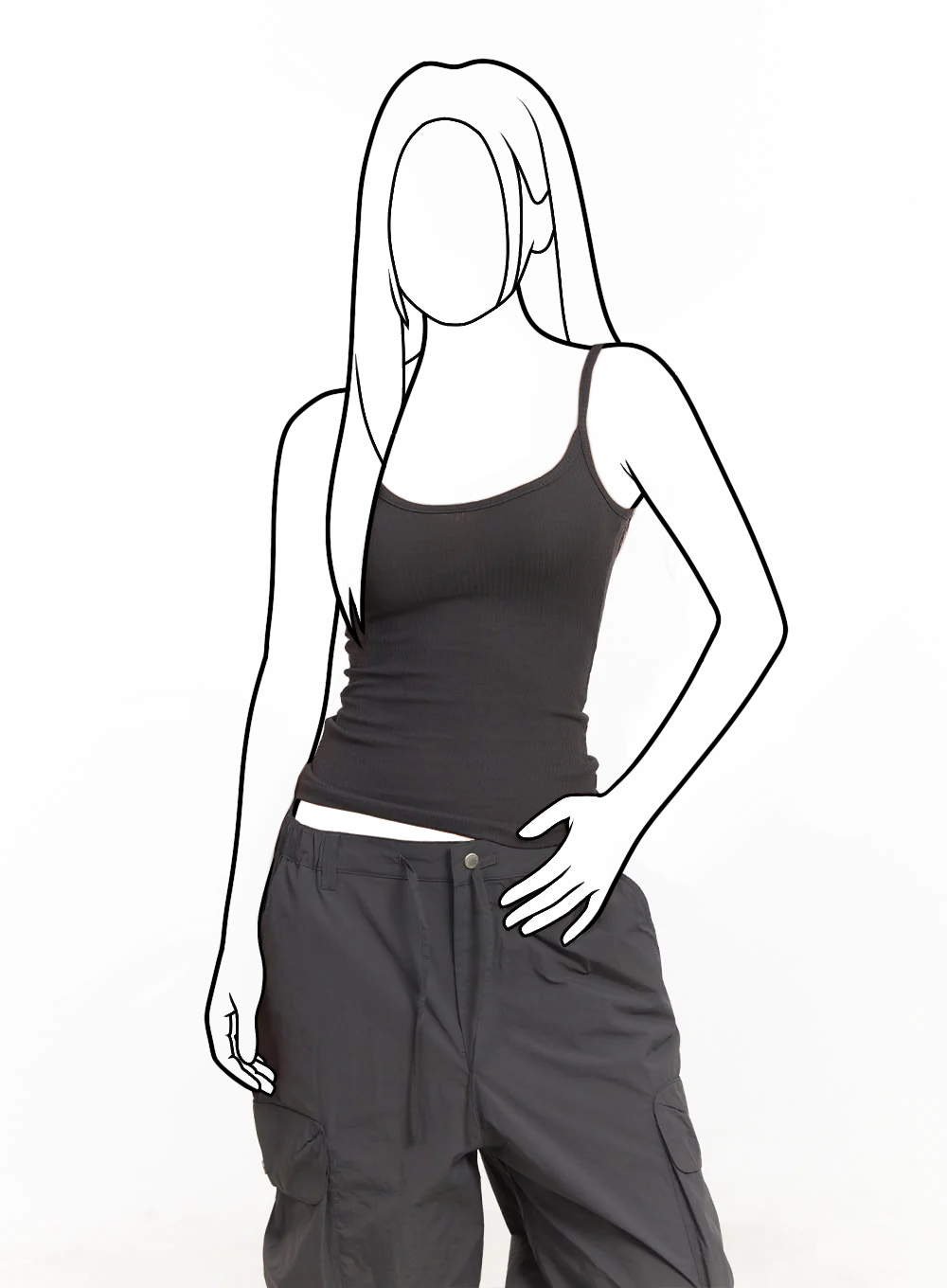 Priliehavé rebrované tielko