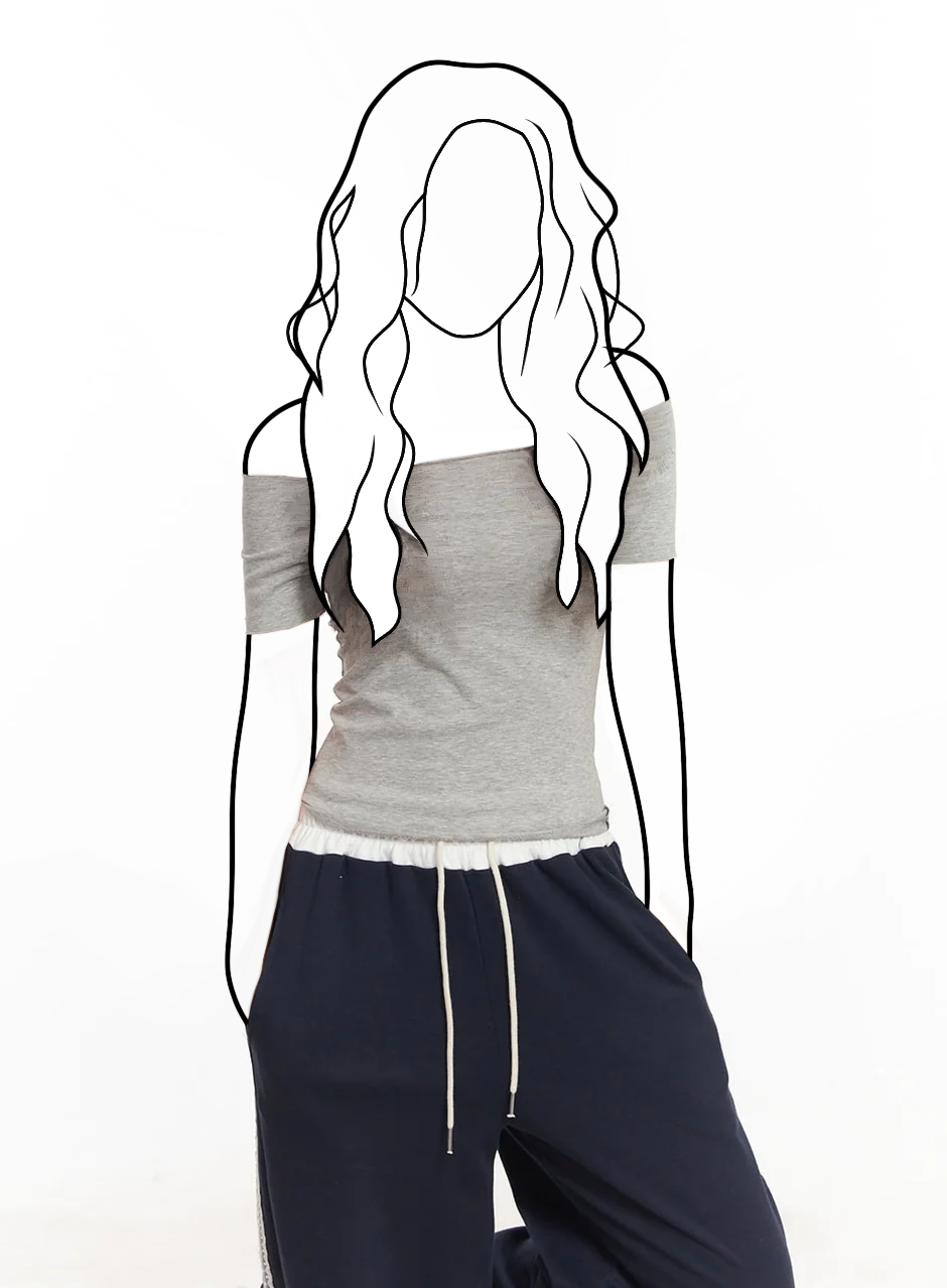 Základný off-shoulder crop top