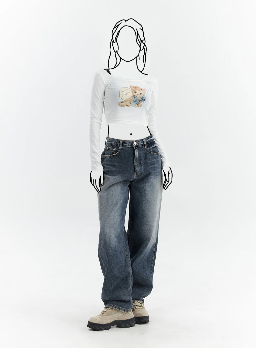 Oprané džínsy s gombíkmi a rovným strihom