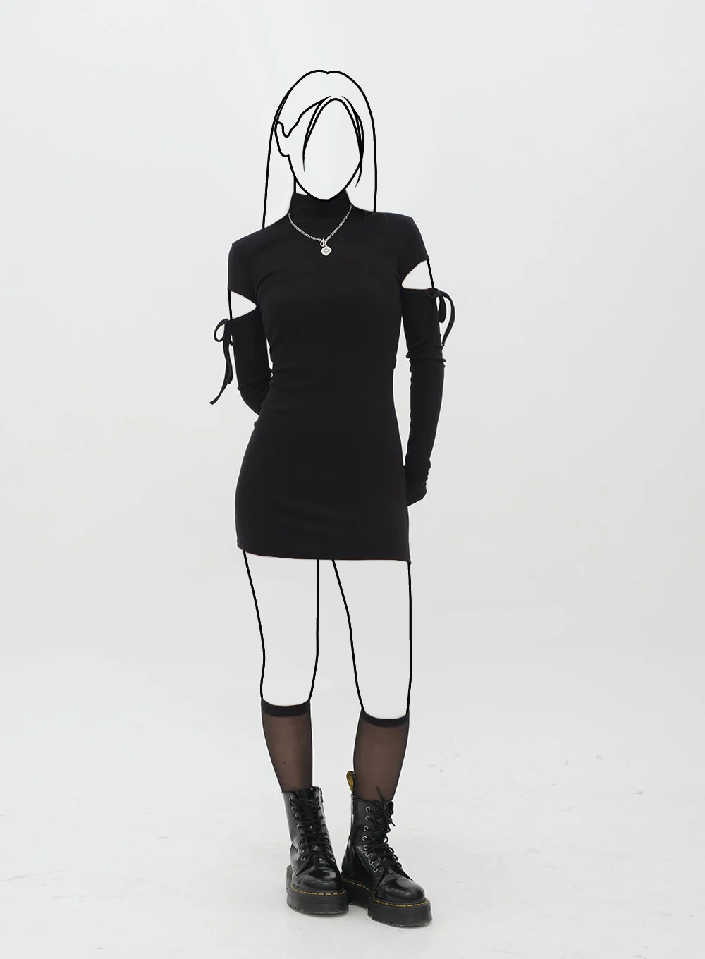 Slim mini šaty s výrezmi