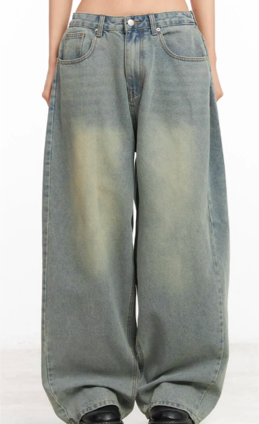 Hillary oprané džínsy so širokými nohavicami