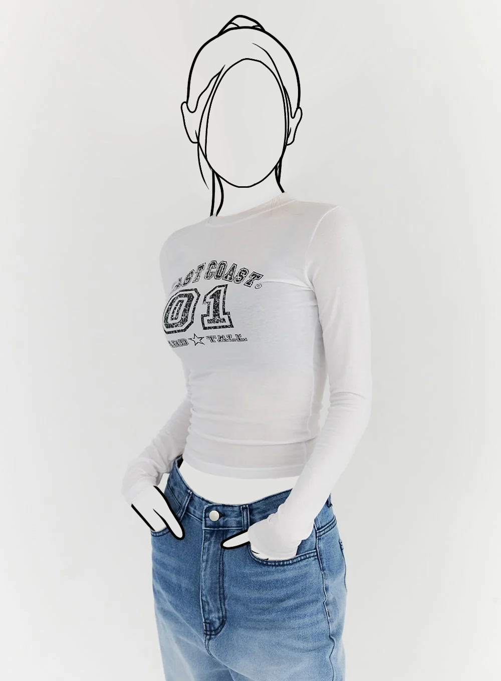 Slim fit crop top s grafikou