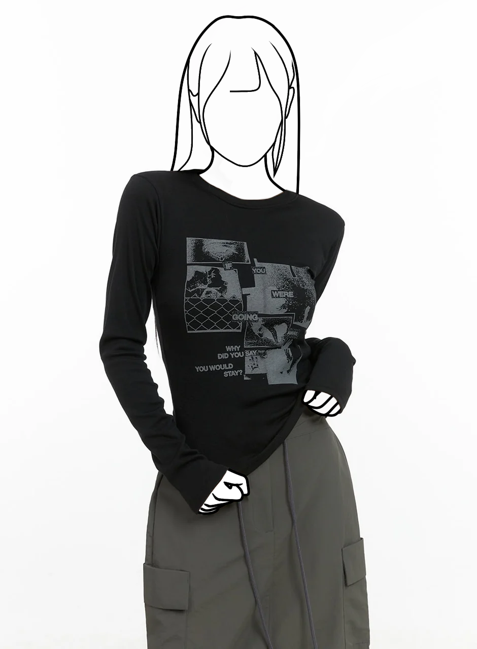 Grafikové tričko bliss s dlhým rukávom