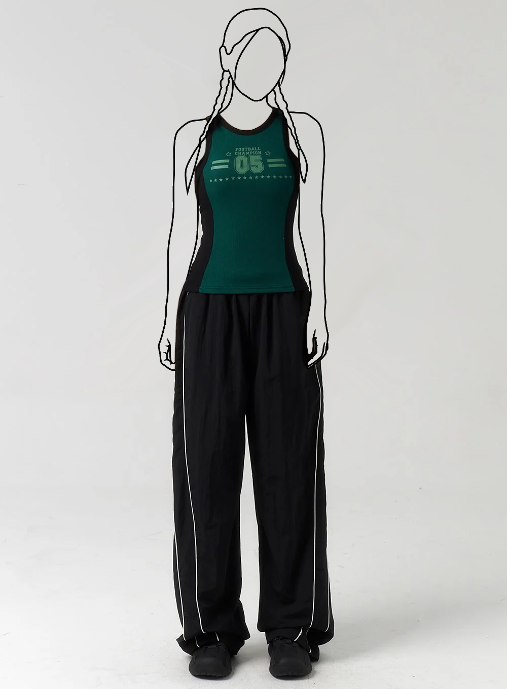 Pruhované nylonové tepláky