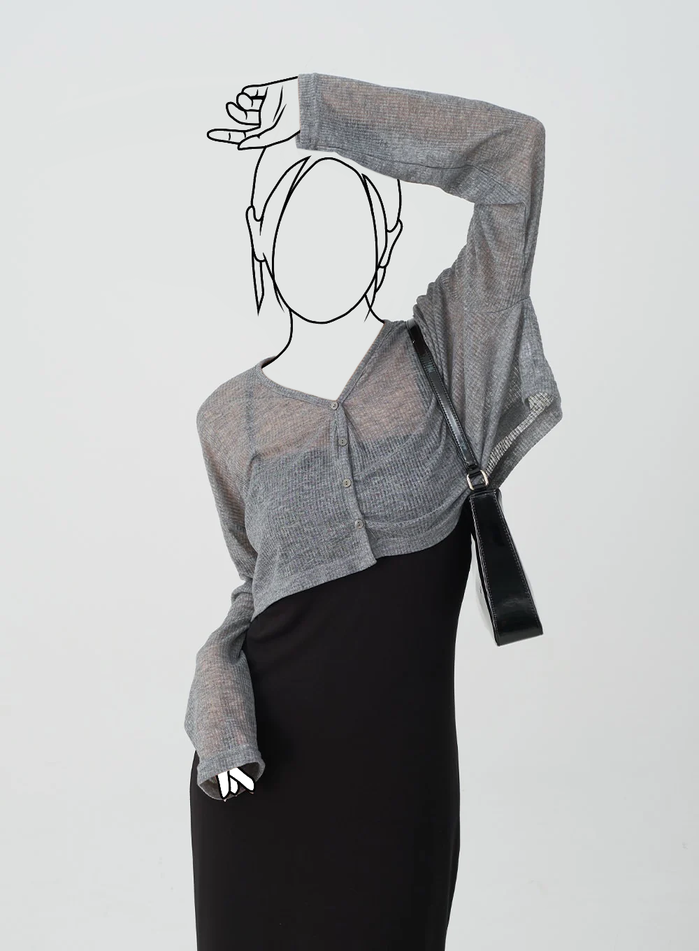 Letný priesvitný cropped kardigán