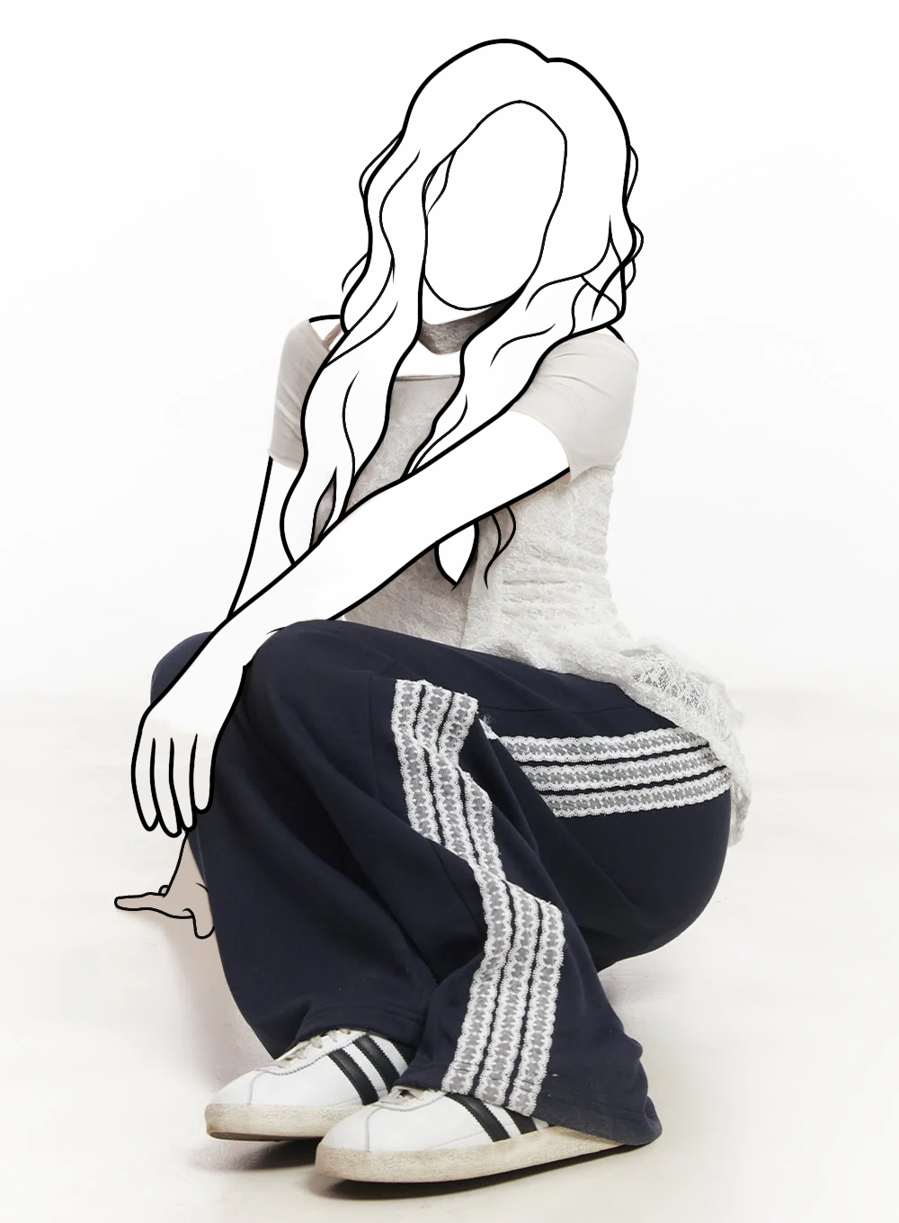 Čipkované tepláky s nápisom angel