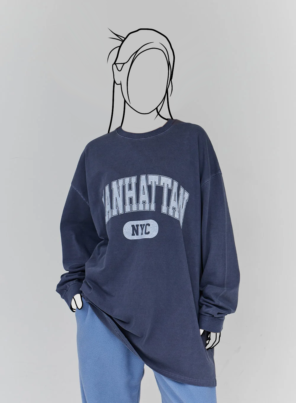 Unisex oversize tričko s dlhým rukávom a nápisom